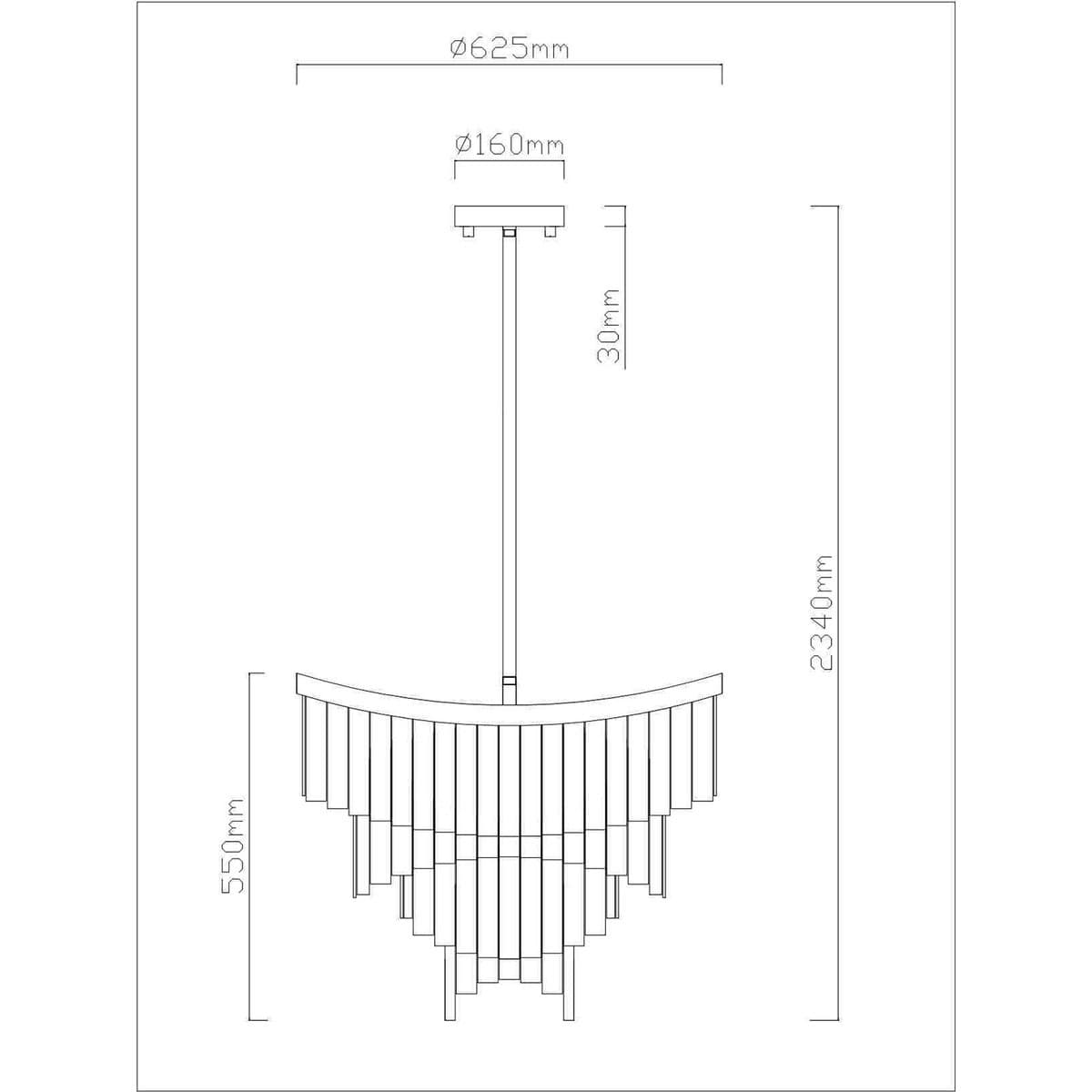 Blanche 13 Light 600mm Pendant in Brushed Chrome with Frosted Glass Panes-img-2