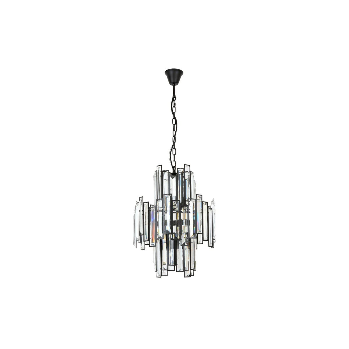 Empire 10 Light Crystal Chandelier in Black-img-1
