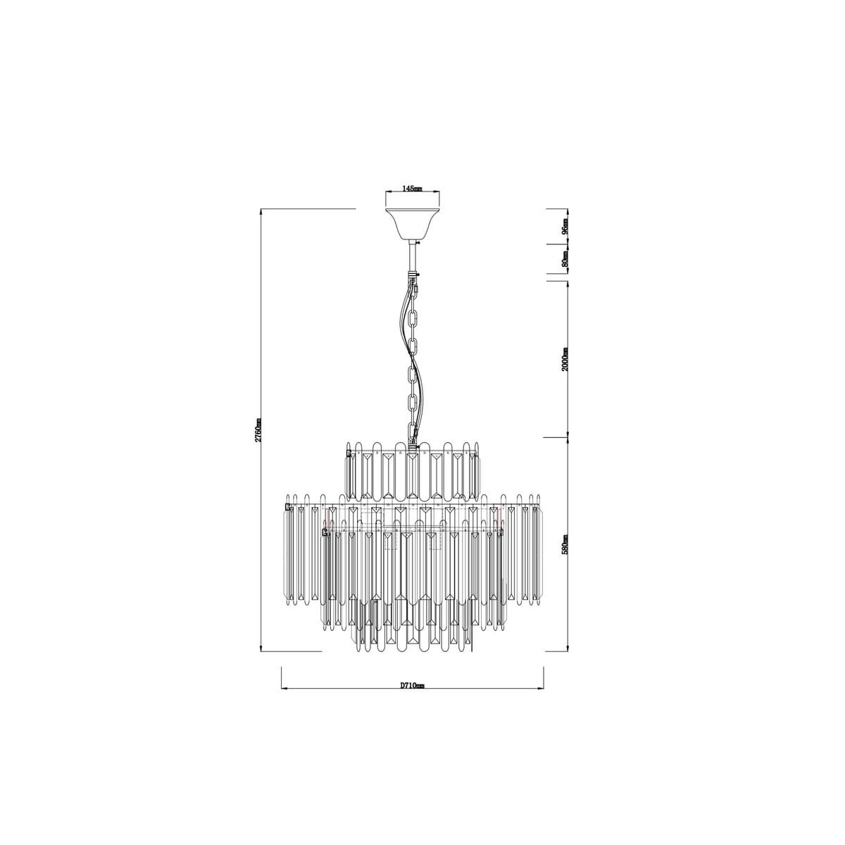 Muse 12 Light Chandelier or Close-To-Ceiling Fitting in Polished Nickel with Smoke Glass-img-2