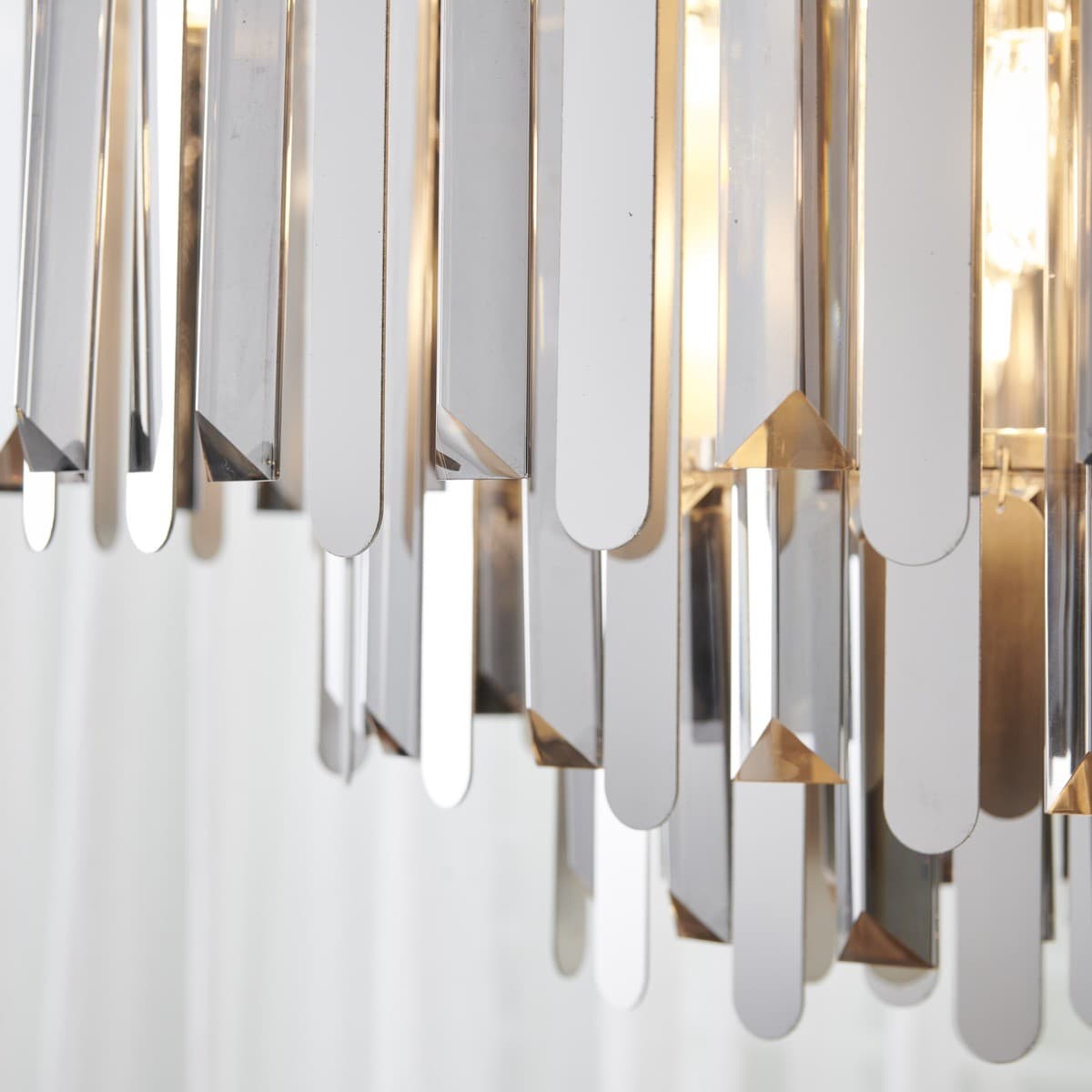 Muse 12 Light Chandelier or Close-To-Ceiling Fitting in Polished Nickel with Smoke Glass-img-4