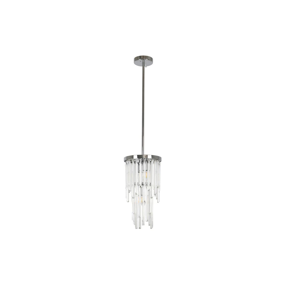 Monsoon 3 Light Small Chandelier Pendant or Close-To-Ceiling Fitting in Polished Chrome with Clear Glass-img-1