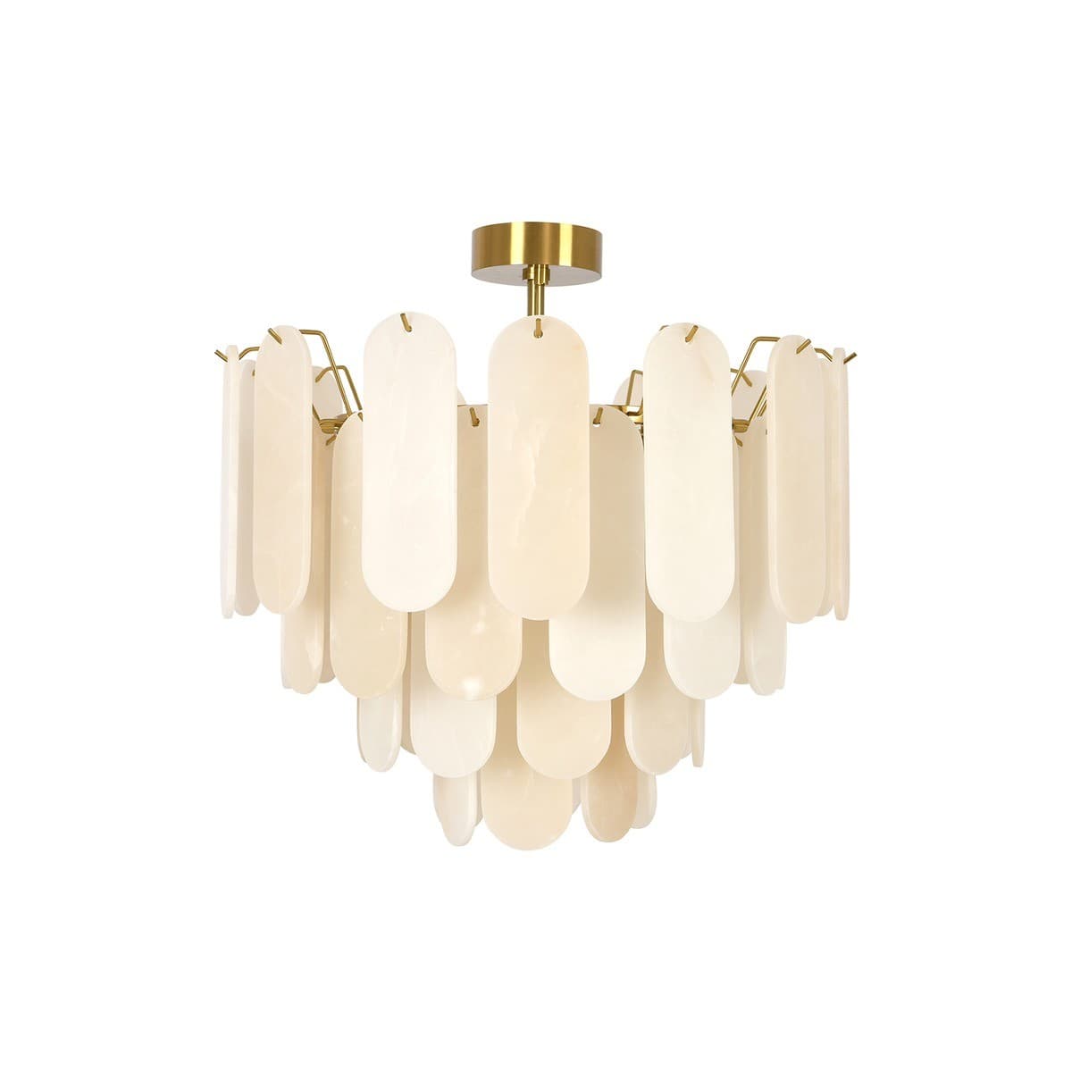 Made by Mayfair Vinci 12 Light Chandelier Pendant or Close-To-Ceiling Fitting in Aged Brass with Spanish Alabaster-img-2