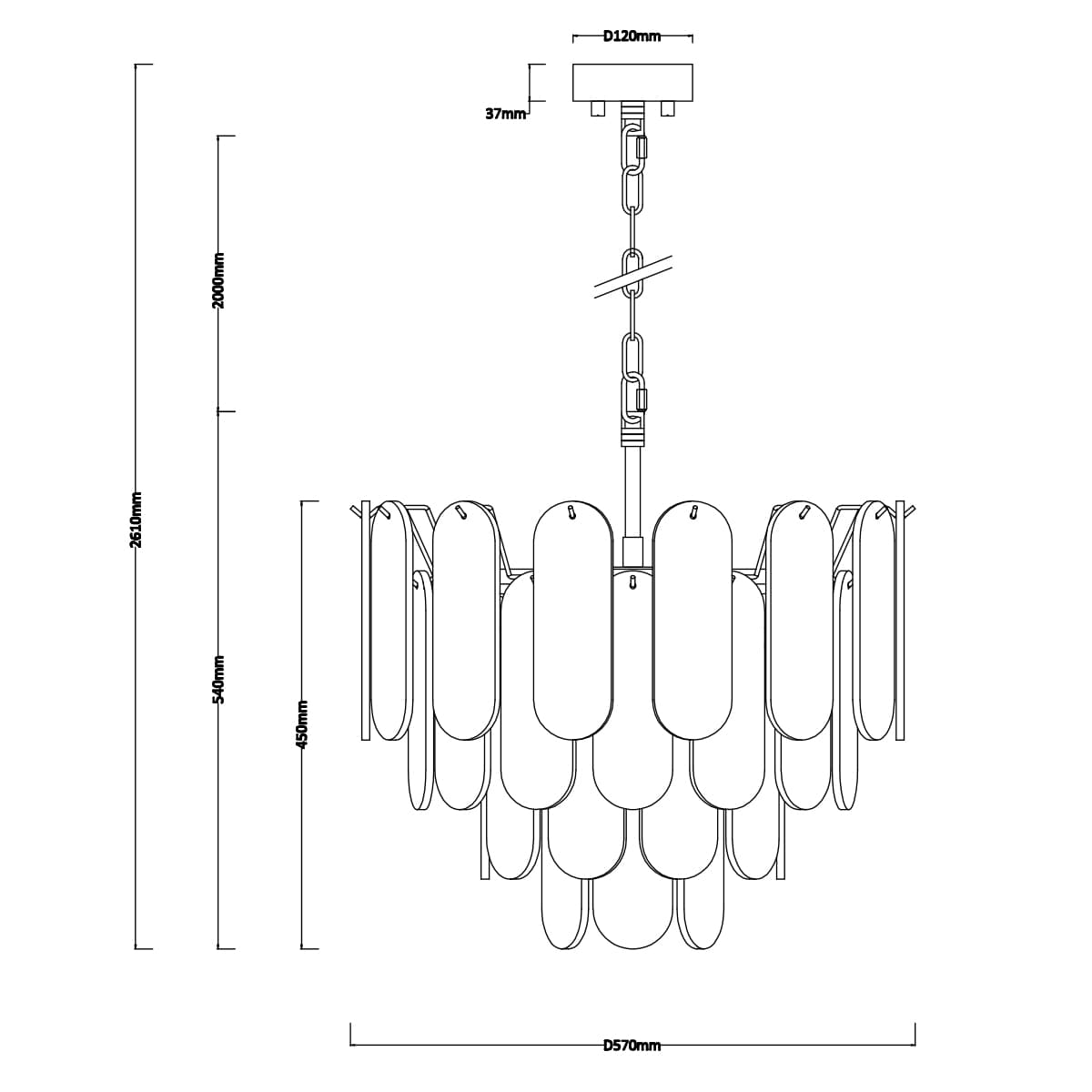 Made by Mayfair Vinci 12 Light Chandelier Pendant or Close-To-Ceiling Fitting in Aged Brass with Spanish Alabaster-img-3