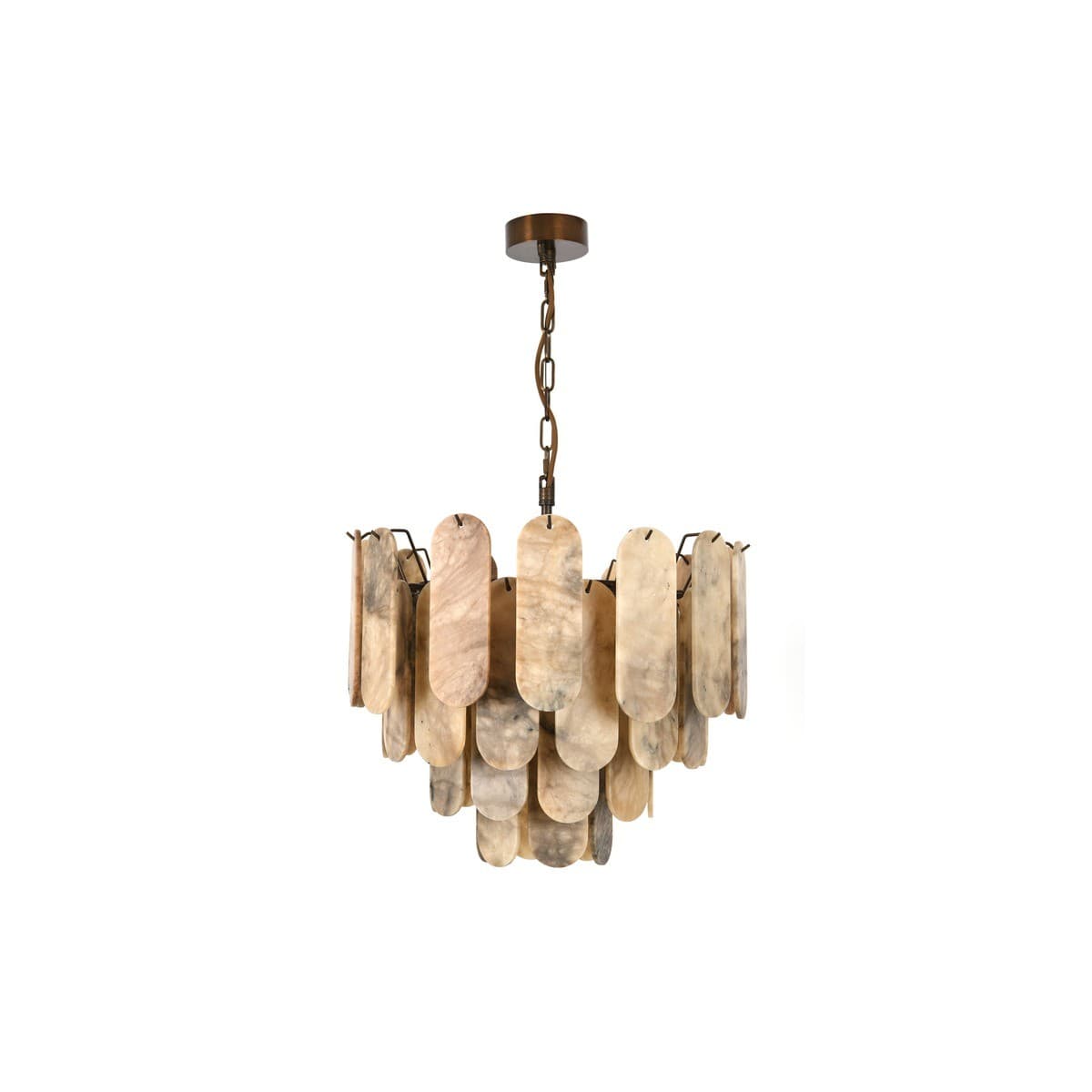 Made by Mayfair Vinci 12 Light Chandelier Pendant or Close-To-Ceiling Fitting in Bronze with Hazel Alabaster-img-1