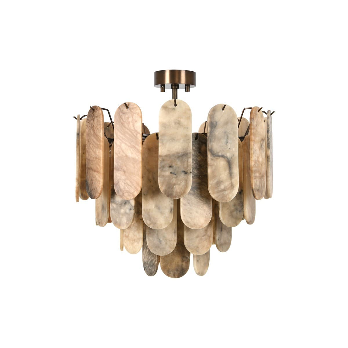 Made by Mayfair Vinci 12 Light Chandelier Pendant or Close-To-Ceiling Fitting in Bronze with Hazel Alabaster-img-2