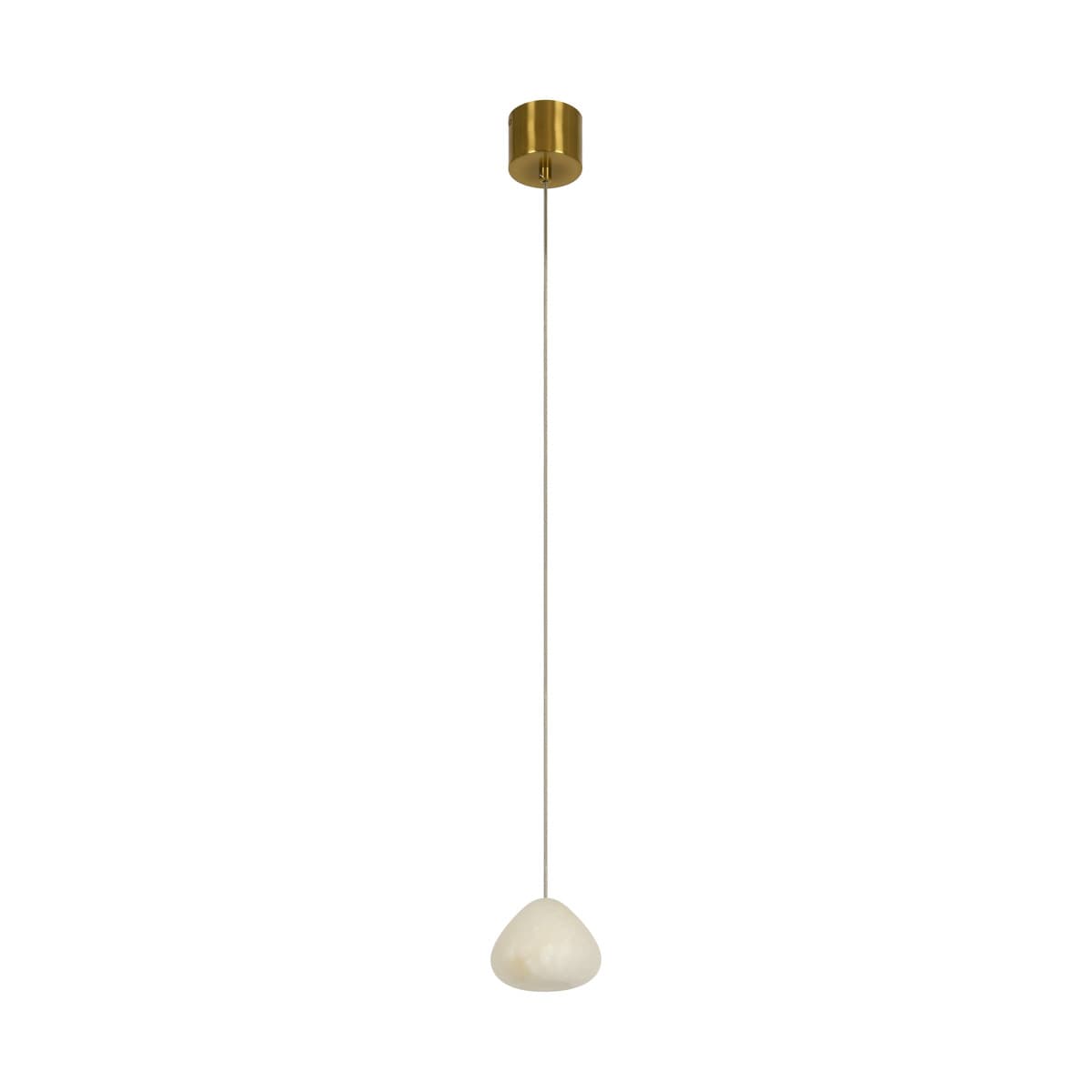 Made by Mayfair Amalfi Single Pendant in Spanish Alabaster with Aged Brass