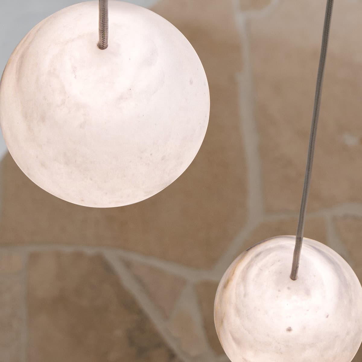 Made by Mayfair Amalfi 5 Light Pendant in Spanish Alabaster with Aged Brass-img-3