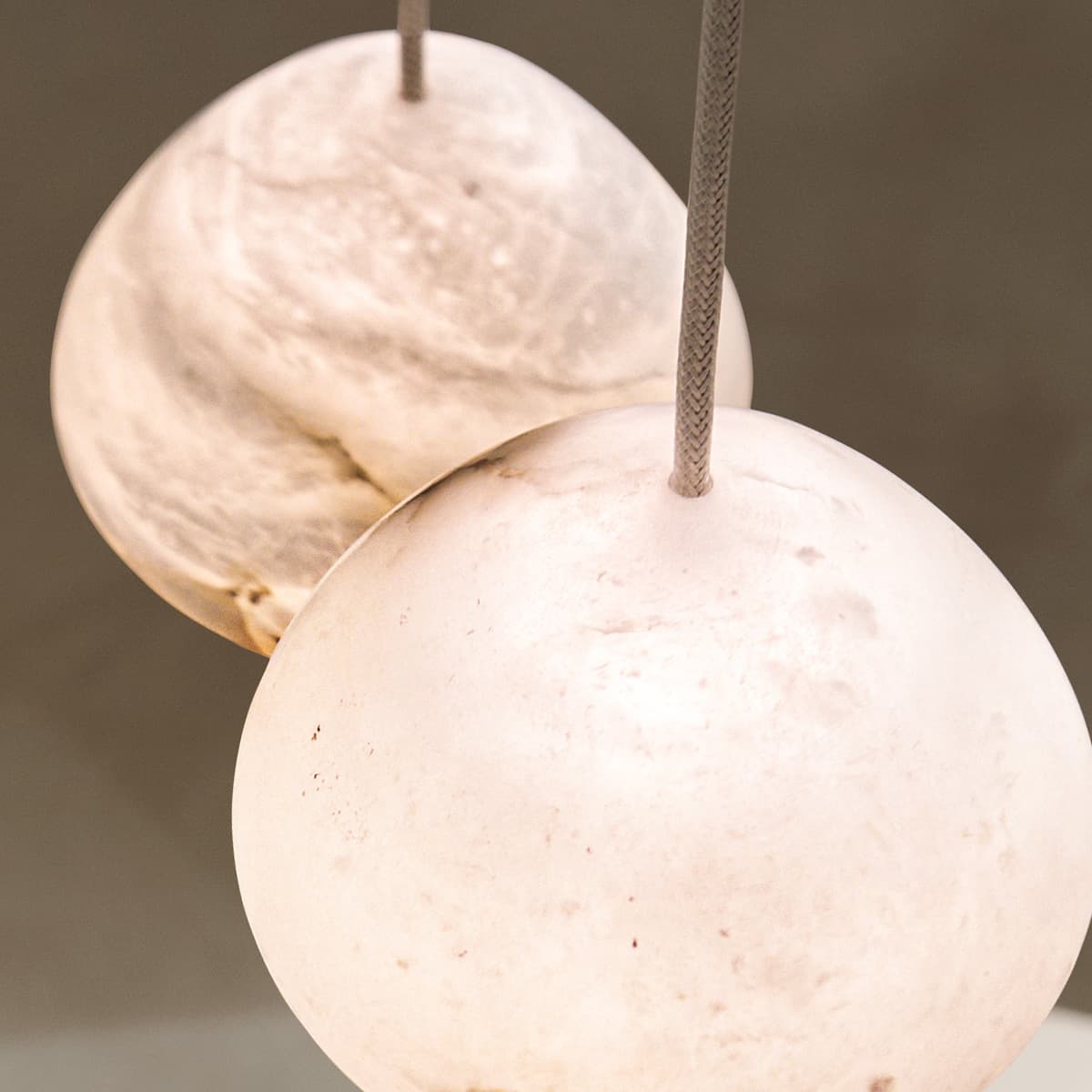 Made by Mayfair Amalfi 5 Light Pendant in Spanish Alabaster with Aged Brass-img-7