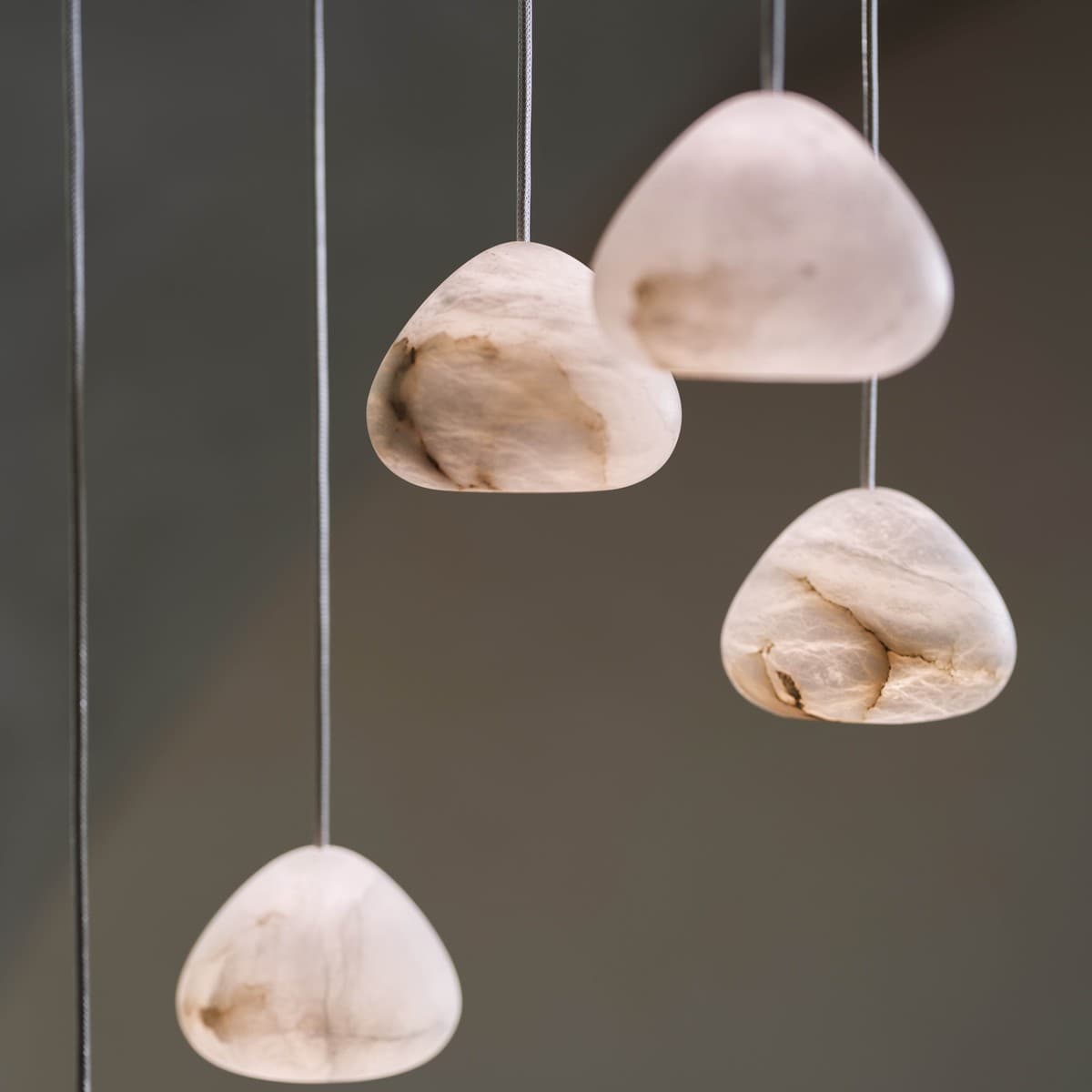 Made by Mayfair Amalfi 12 Light Pendant in Spanish Alabaster with Aged Brass