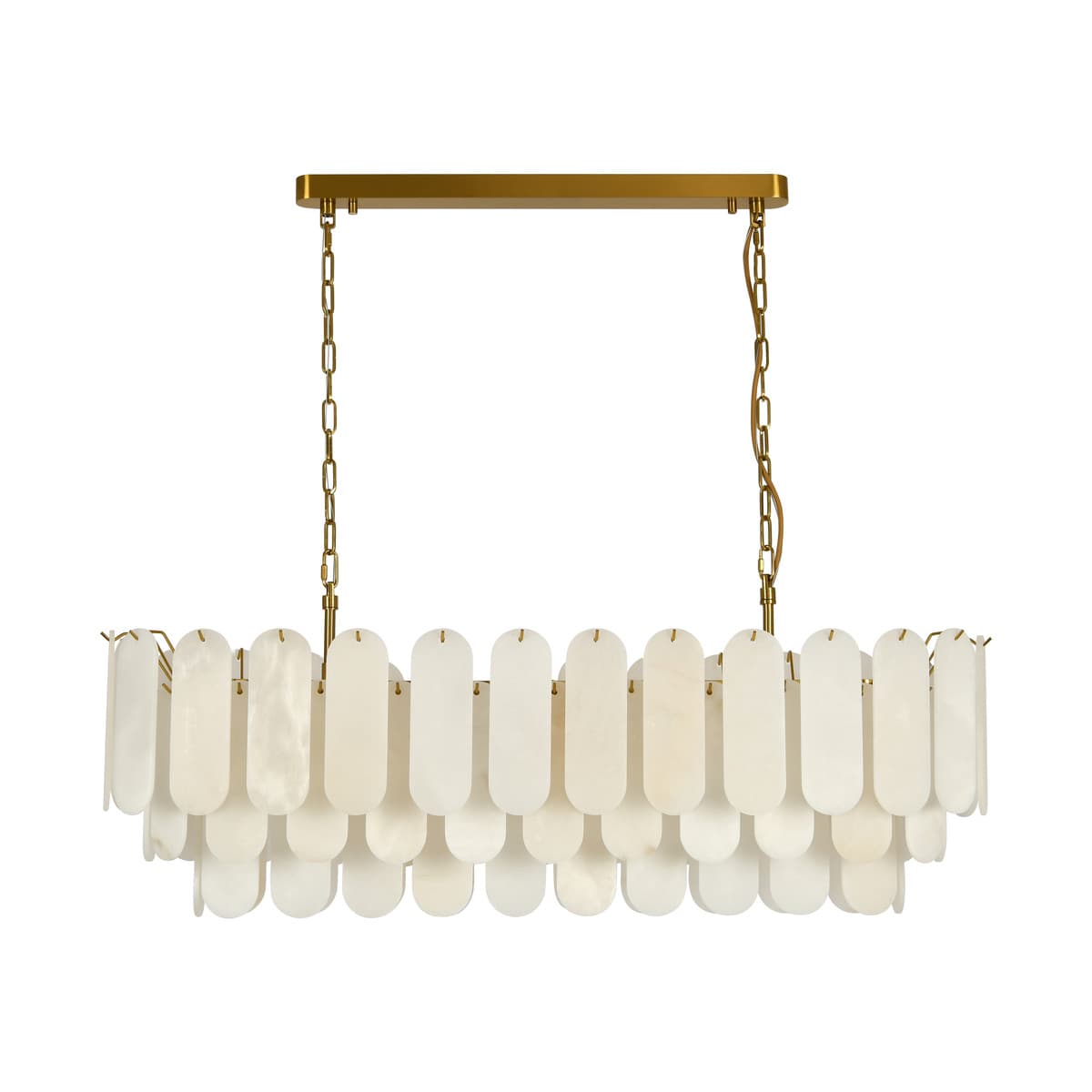 Made by Mayfair Vinci Linear Pendant in Aged Brass with Spanish Alabaster-img-1