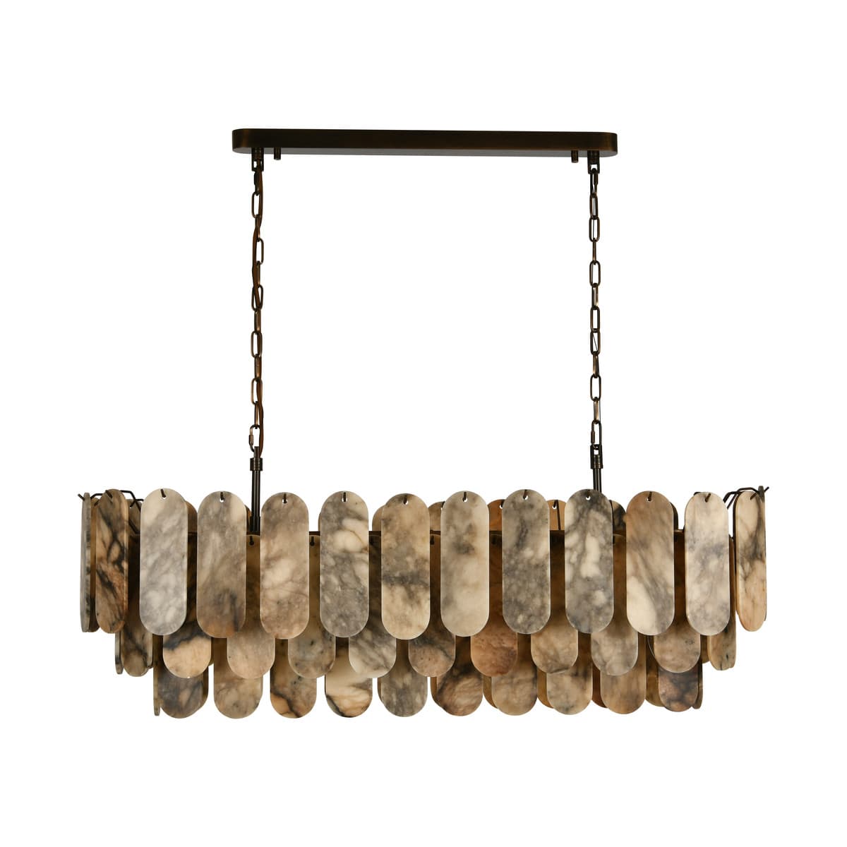 Made by Mayfair Vinci Linear Pendant in Bronze with Hazel Alabaster-img-1