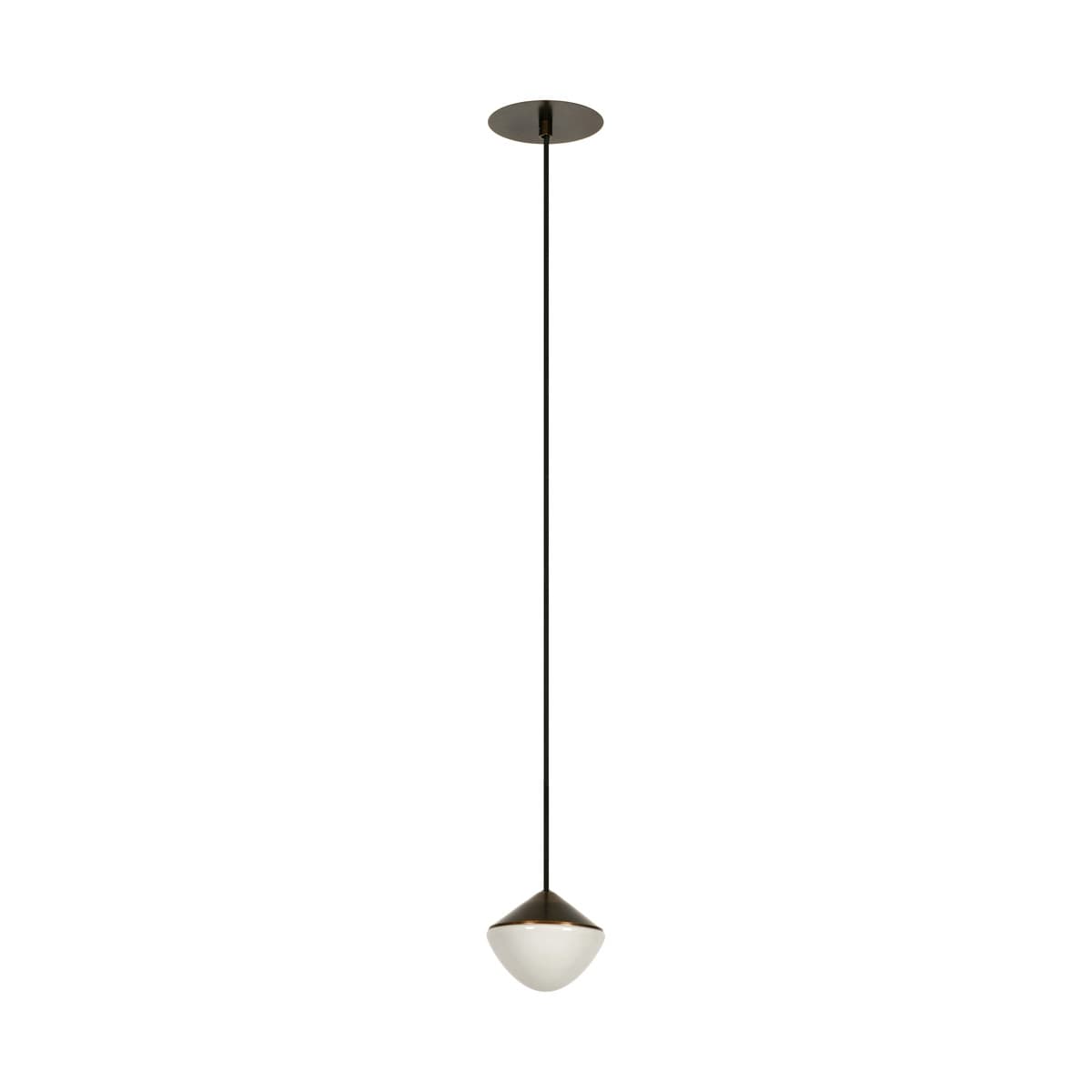 Oakleigh 1 Light Pendant in Bronze with Gloss Opal Glass-img-1
