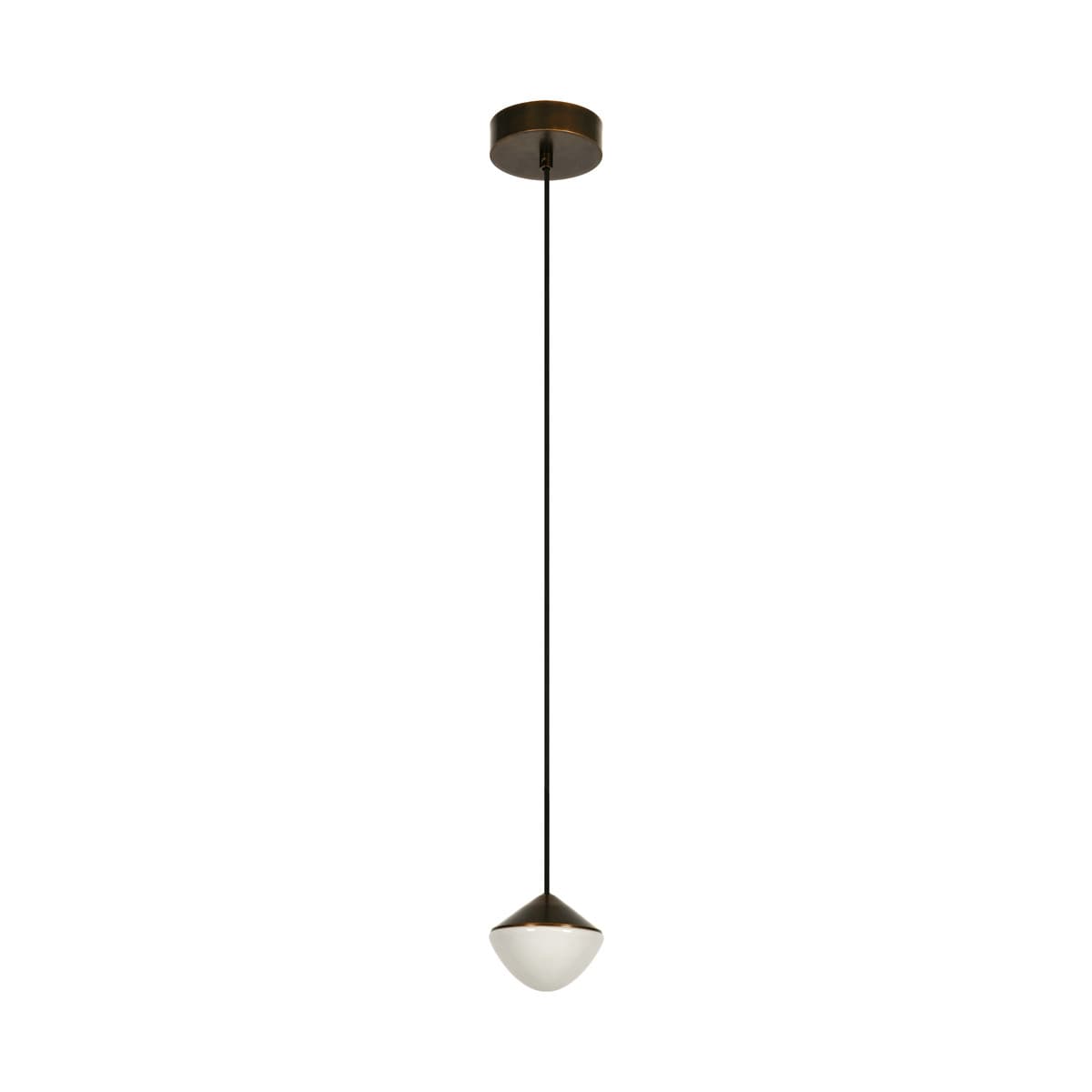 Oakleigh 1 Light Pendant in Bronze with Gloss Opal Glass-img-2