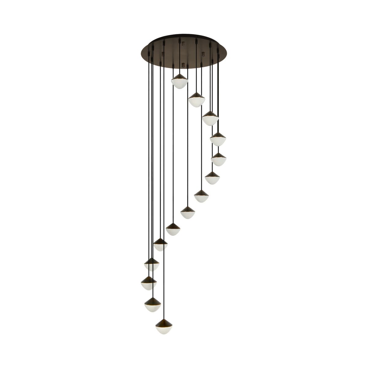 Oakleigh 14 Light Drop Pendant in Bronze with Gloss Opal Glass-img-1