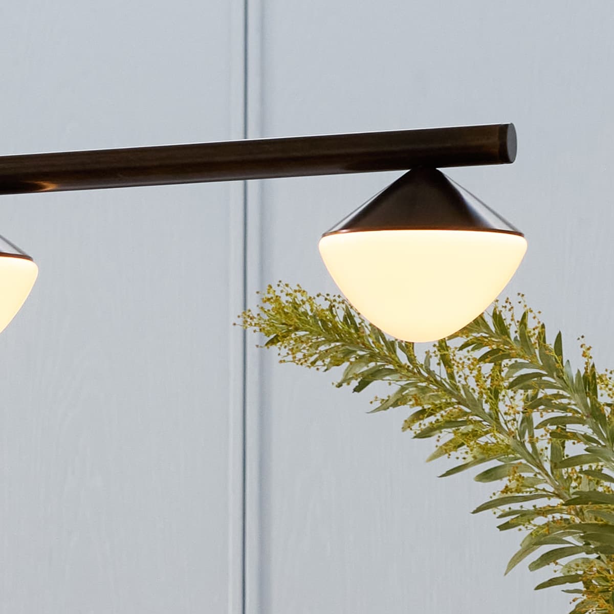 Oakleigh 6 Light Linear Pendant in Bronze with Gloss Opal Glass-img-4