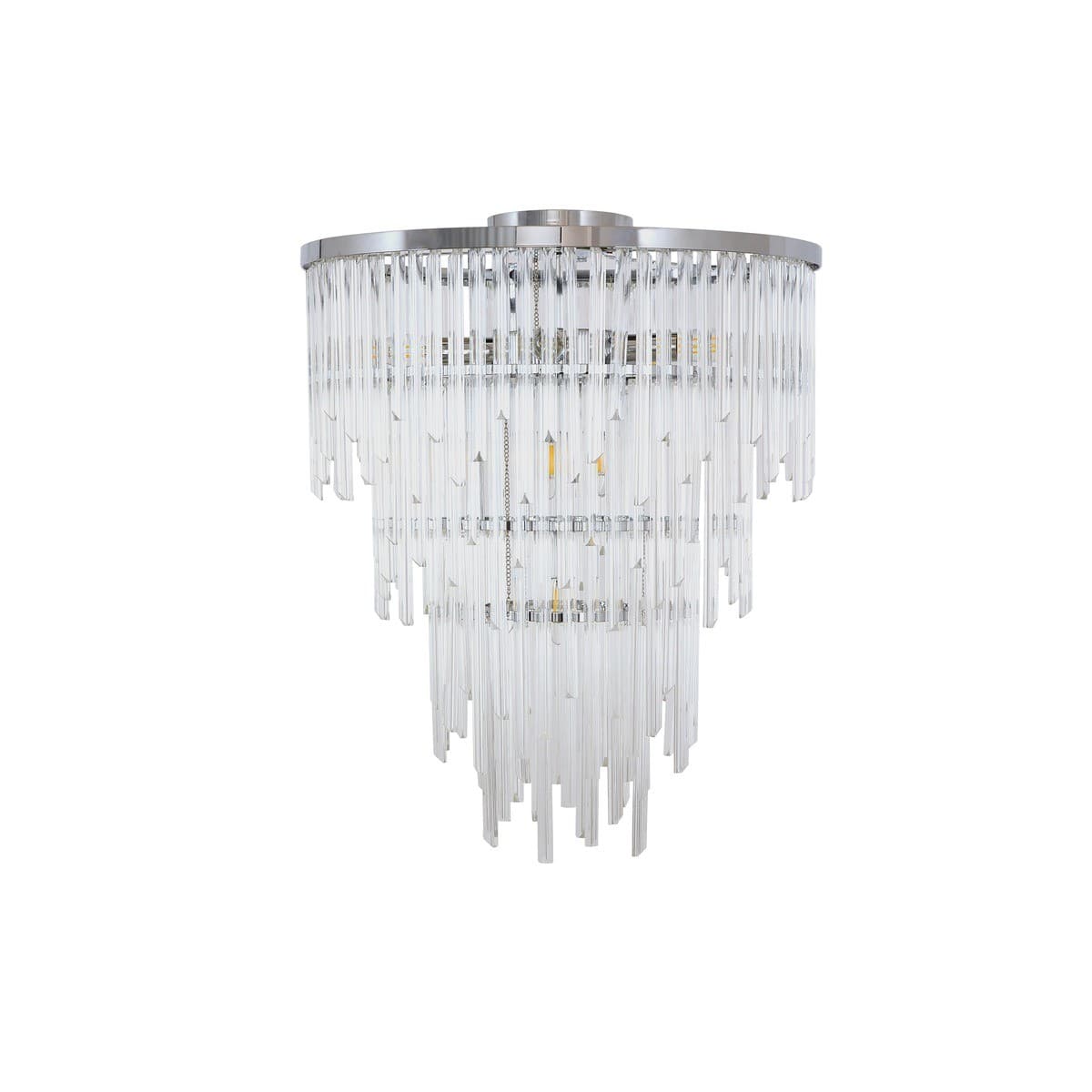 Monsoon 9 Light Large Chandelier Pendant or Close-To-Ceiling Fitting in Polished Chrome with Clear Glass-img-2