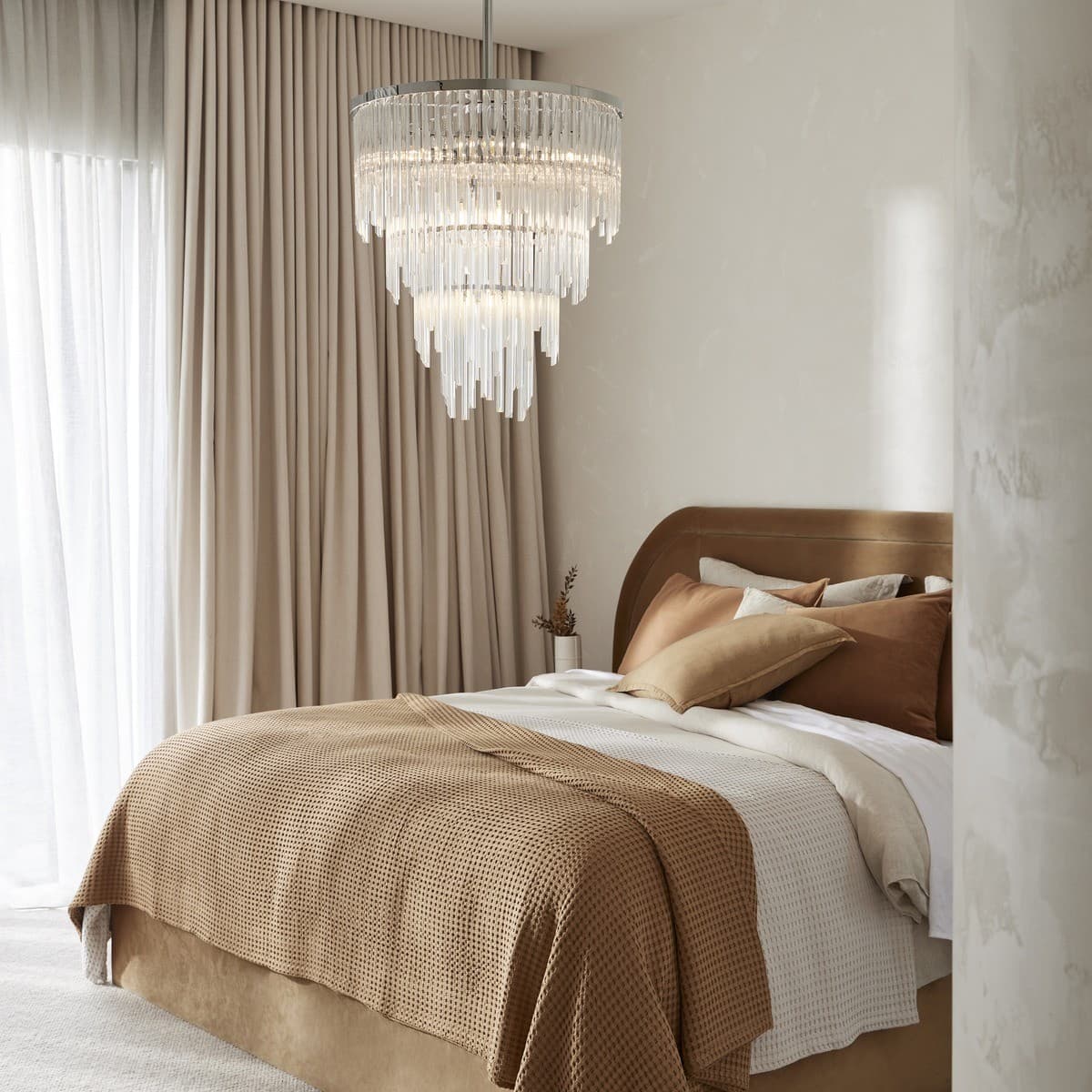 Monsoon 9 Light Large Chandelier Pendant or Close-To-Ceiling Fitting in Polished Chrome with Clear Glass-img-3