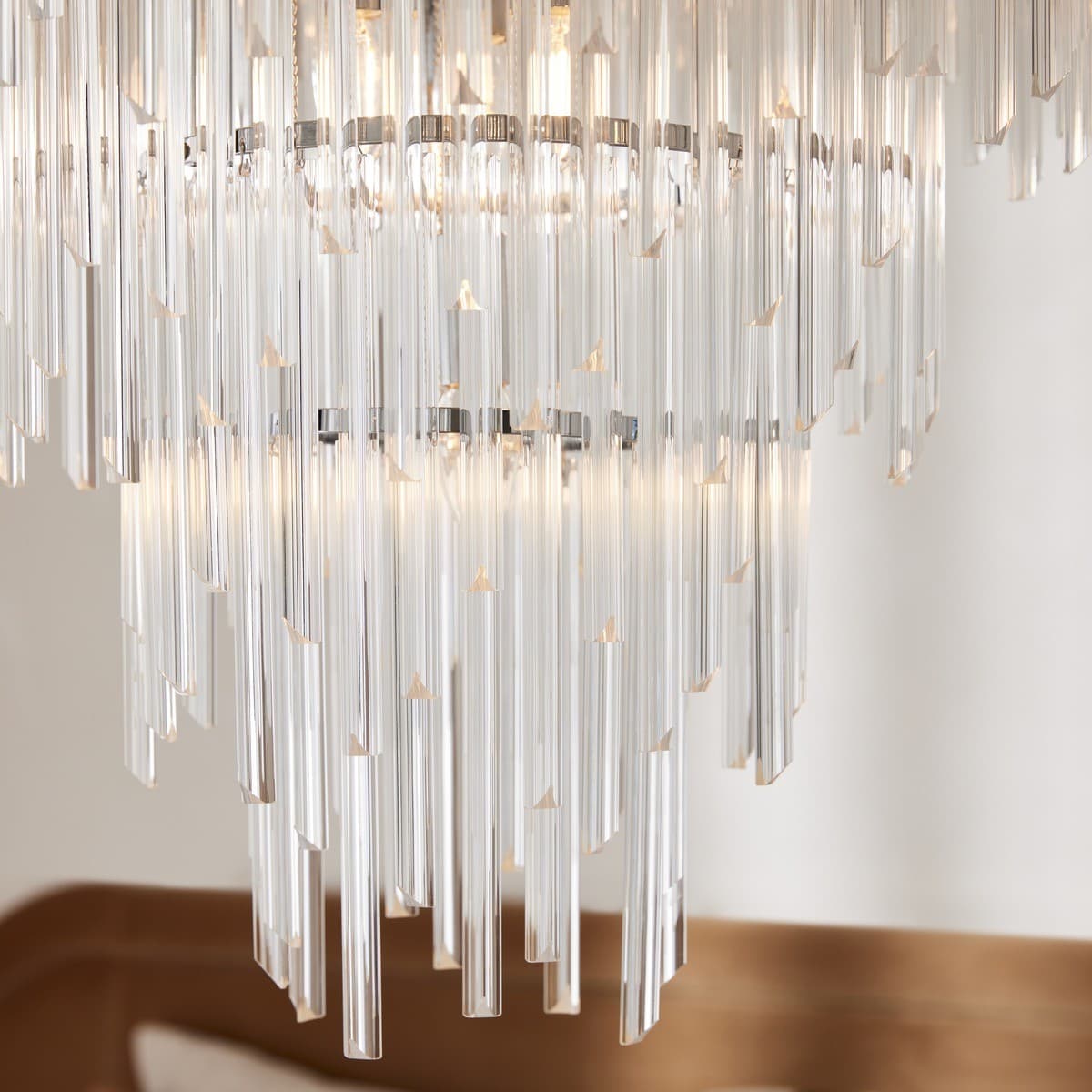 Monsoon 9 Light Large Chandelier Pendant or Close-To-Ceiling Fitting in Polished Chrome with Clear Glass-img-4