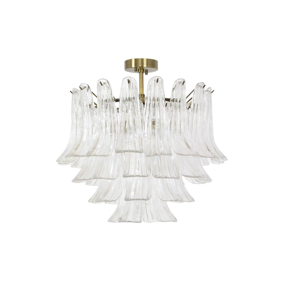 Aspen 5 Light Pendant or Close-To-Ceiling Fitting in Antique Brass with Clear Glass-img-2