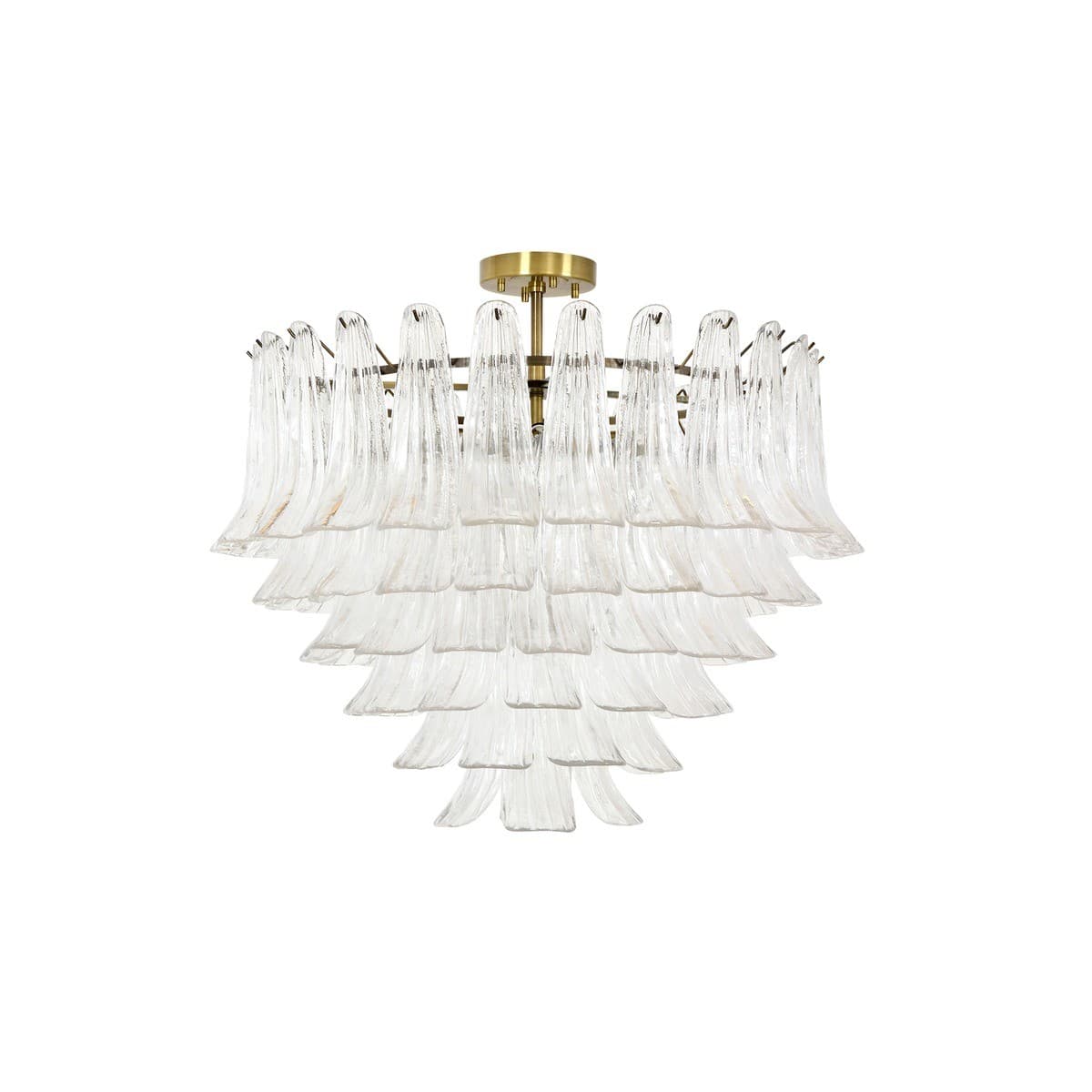 Aspen 10 Light Pendant or Close-To-Ceiling Fitting in Antique Brass with Clear Glass-img-2