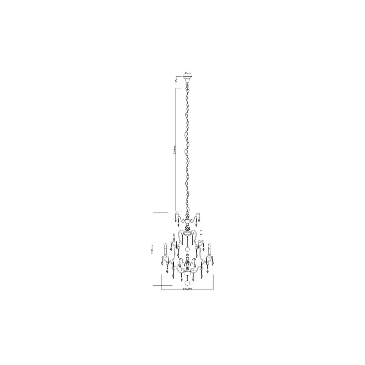 Slavia 8+4 Light Crystal Chandelier in Silver Leaf-img-2