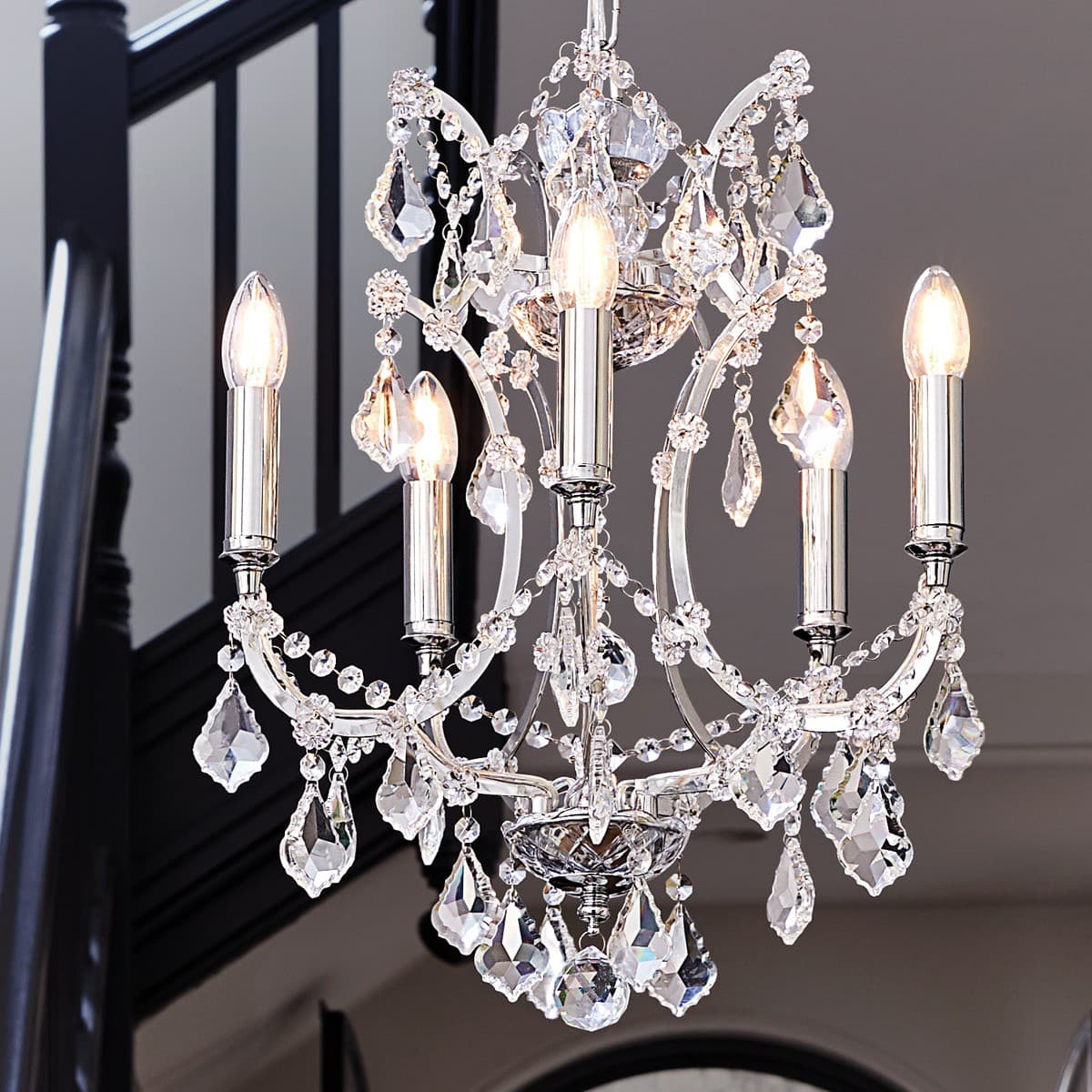 Winslow 5 Light Crystal Chandelier in Chrome-img-3