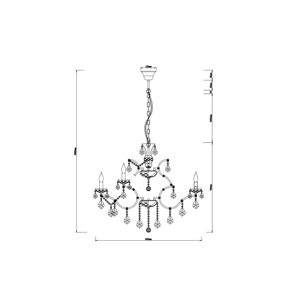Winslow 12+6 Light Crystal Chandelier in Chrome-img-2