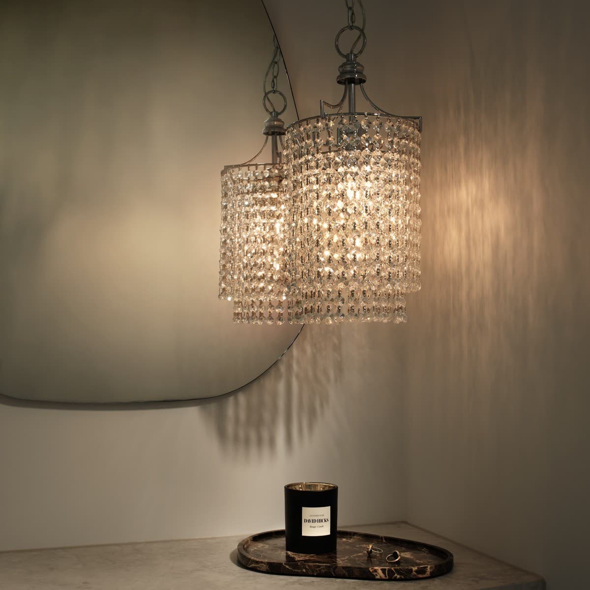 Sarita 3 Light Small Crystal Chandelier in Polished Chrome-img-3