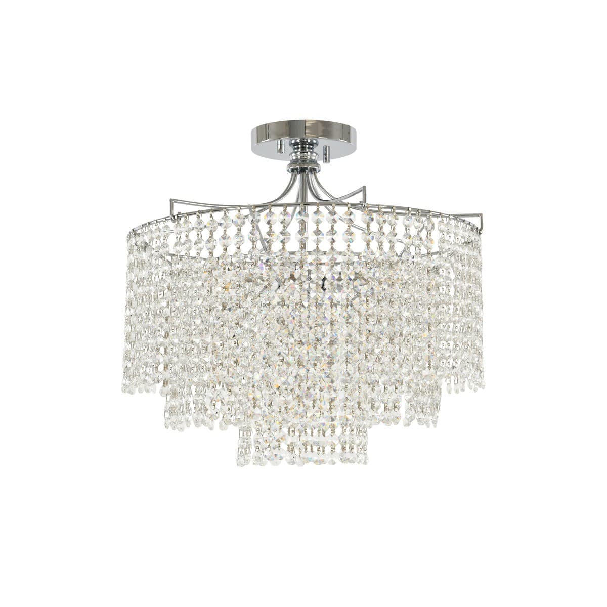 Sarita 5 Light Medium Crystal Chandelier or Close-To-Ceiling Fitting in Polished Chrome-img-2