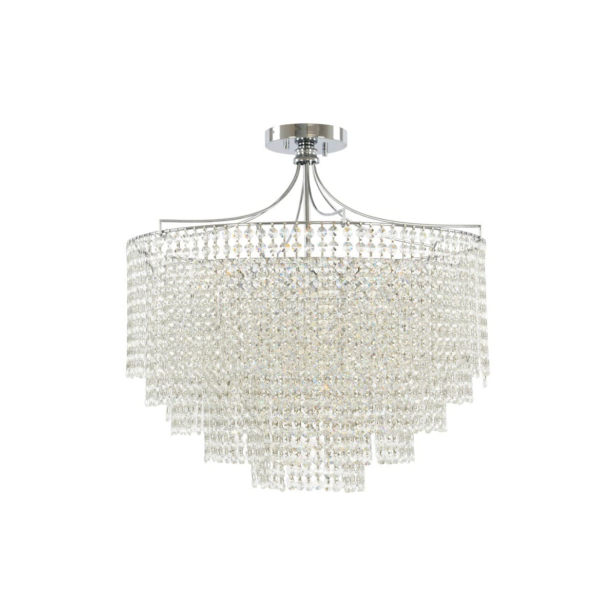 Sarita 10 Light Large Crystal Chandelier or Close-To-Ceiling Fitting in Polished Chrome-img-2