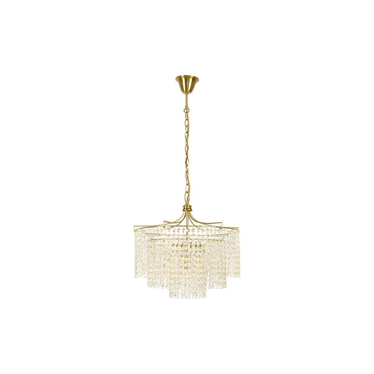 Sarita 5 Light Medium Crystal Chandelier or Close-To-Ceiling Fitting in Aged Brass-img-1