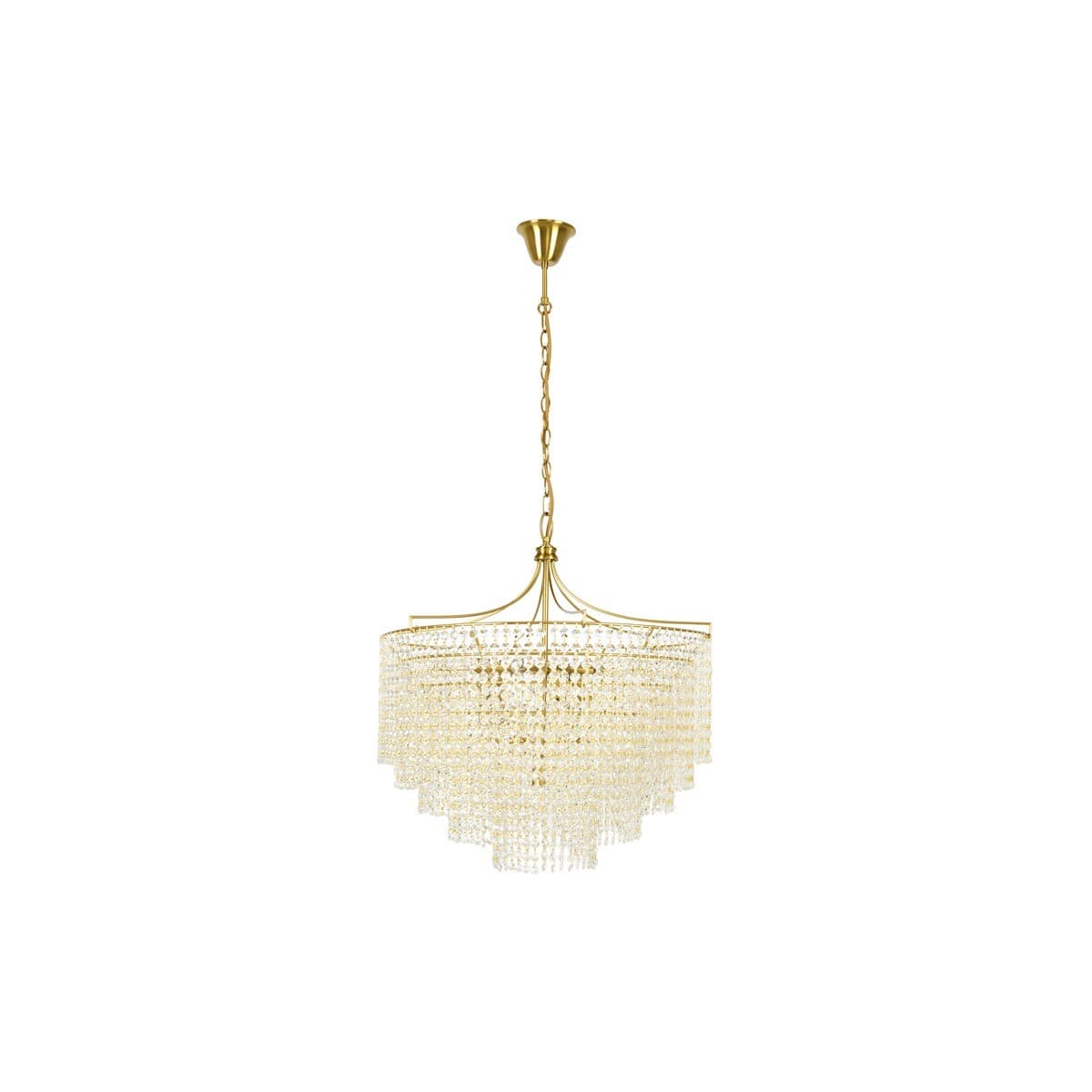 Sarita 10 Light Large Crystal Chandelier or Close-To-Ceiling Fitting in Aged Brass-img-1