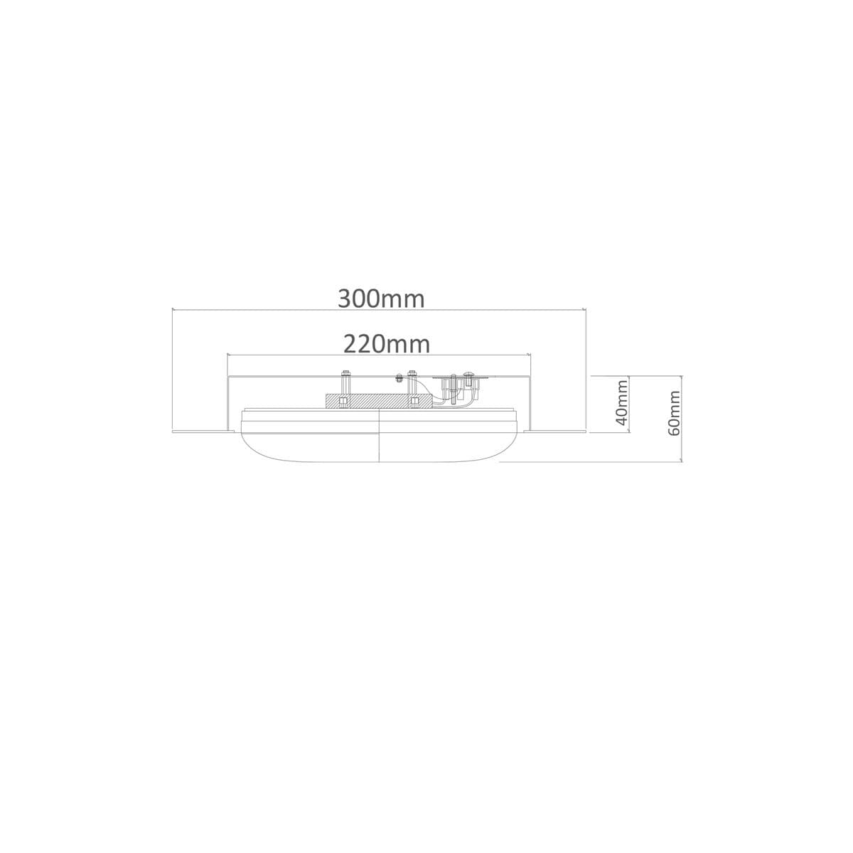 Stahl 300mm 1 Light Flush Mount in Black-img-2