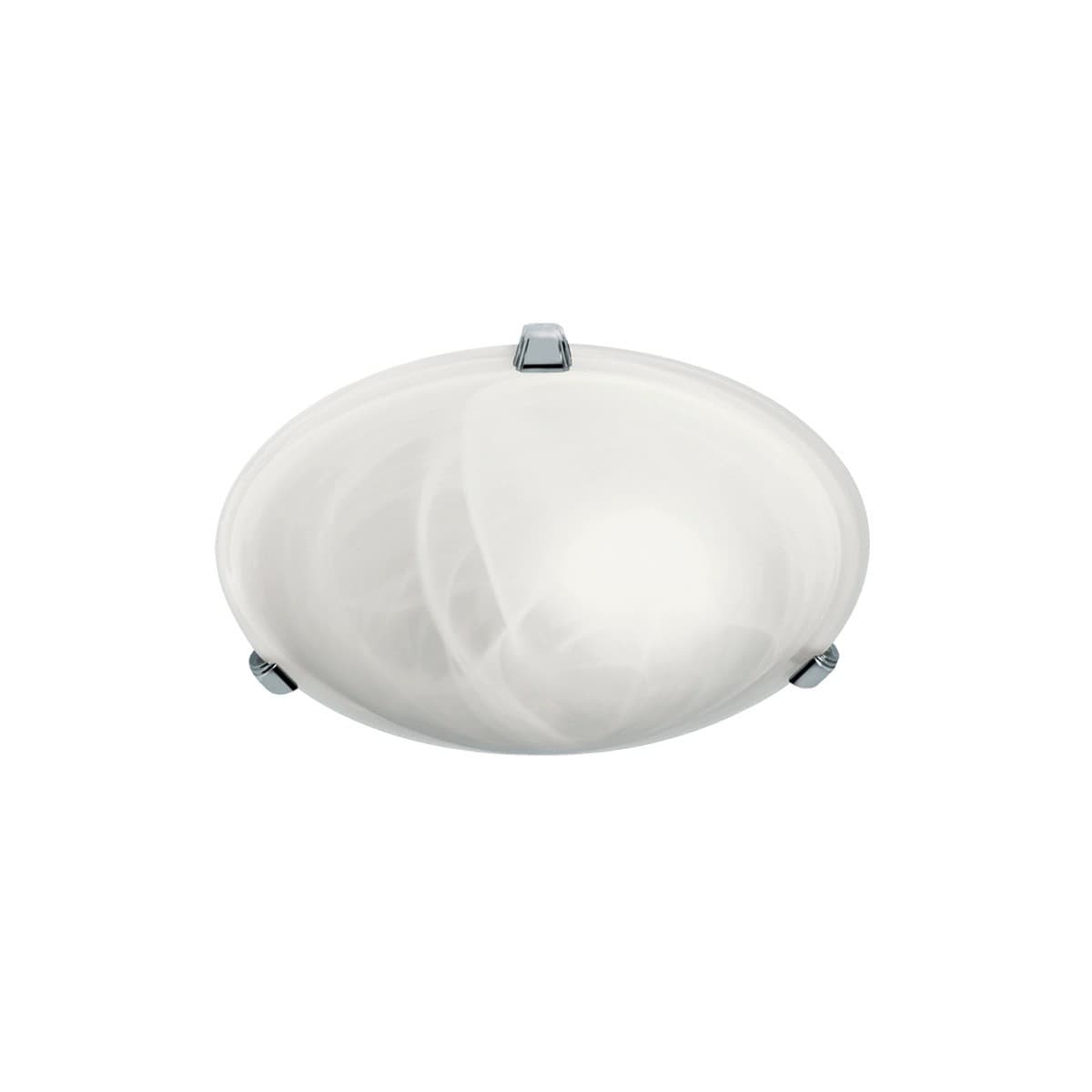 Project 30cm Flush Mount in Brushed Chrome and Marbled Glass