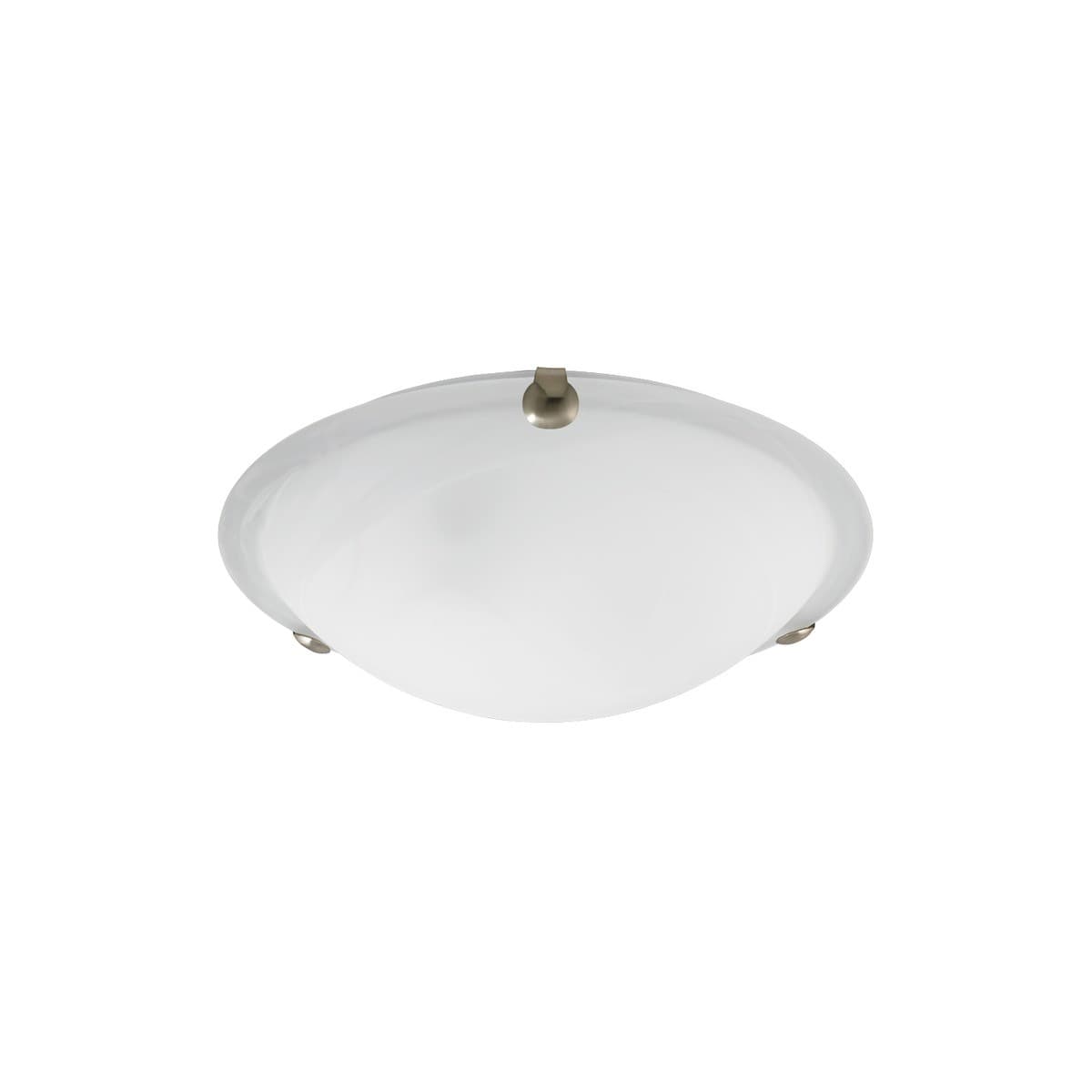 Project 40cm Flush Mount in Brushed Chrome with Marbled Glass-img-1