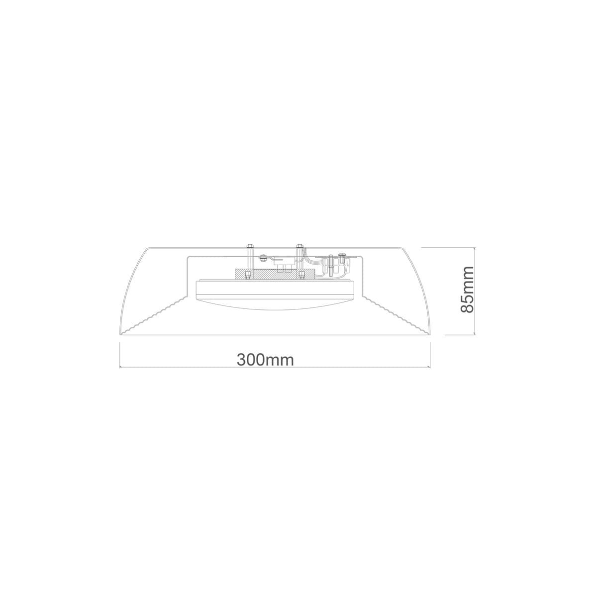 Domo 300mm 1 Light Flush Mount in White
