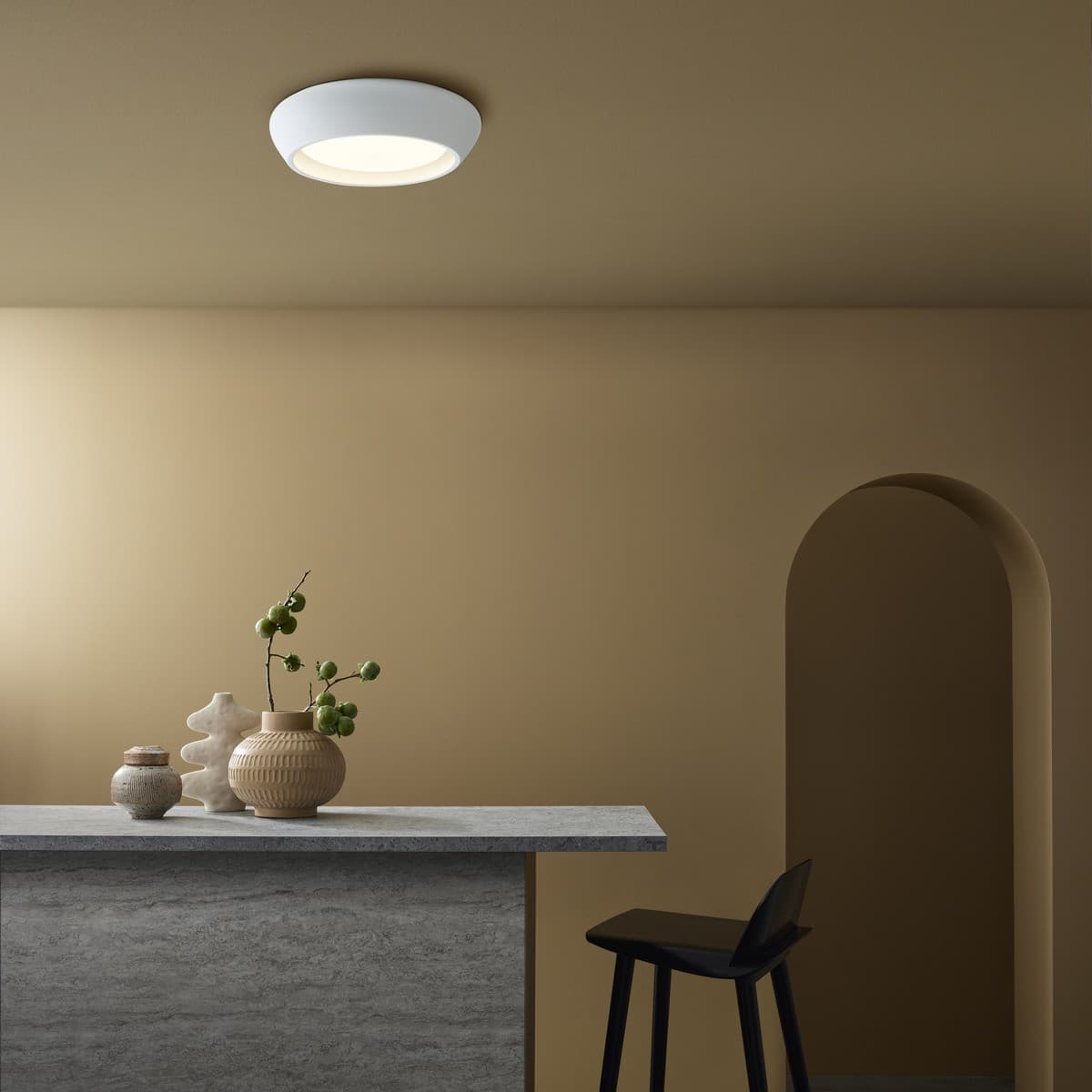 Fjord 1 Light Flush Mount in White-img-2