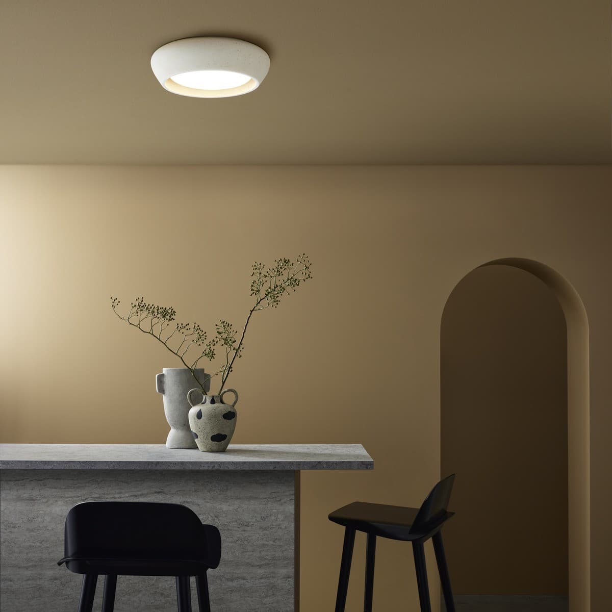 Fjord 1 Light Flush Mount in Stone-img-2