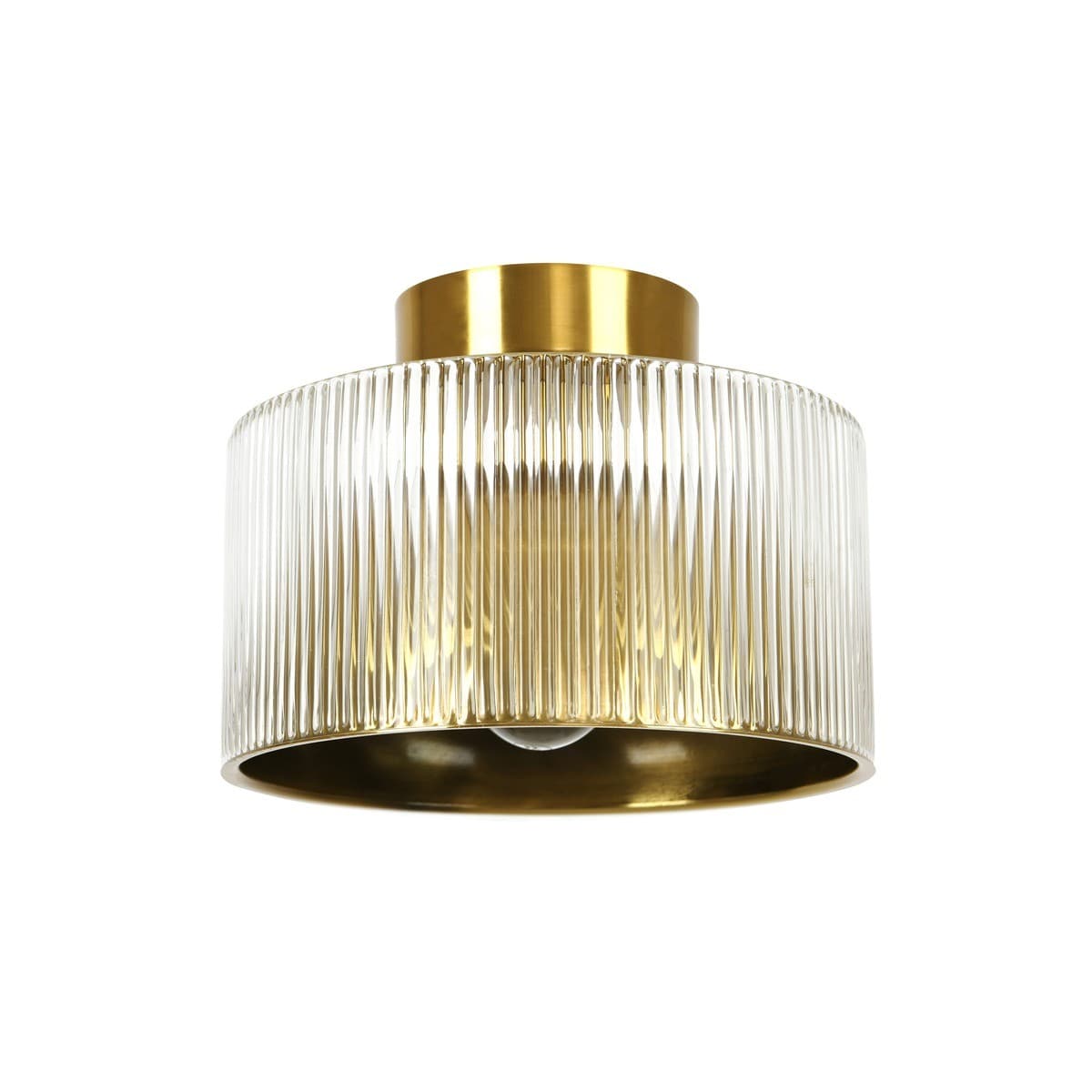 Gigi 250mm 1 Light Flush Mount in Aged Brass with Clear Glass-img-1