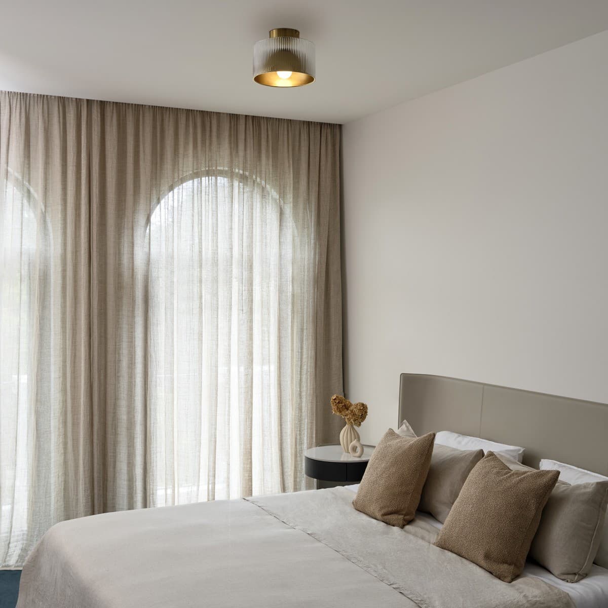Gigi 250mm 1 Light Flush Mount in Aged Brass with Clear Glass-img-2