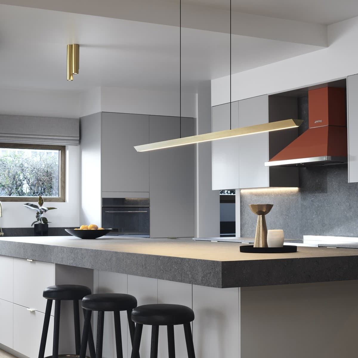 MFL Trivium 3 Light Flush Mount in Brass-img-3
