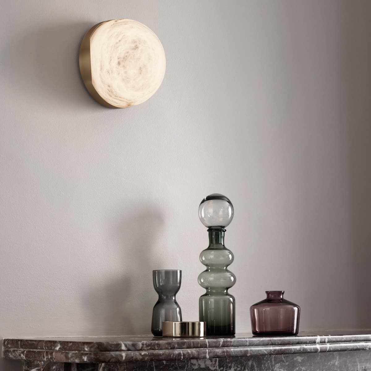 Made By Mayfair Lucent 200mm Flush Mount in Brass/Alabaster-img-2