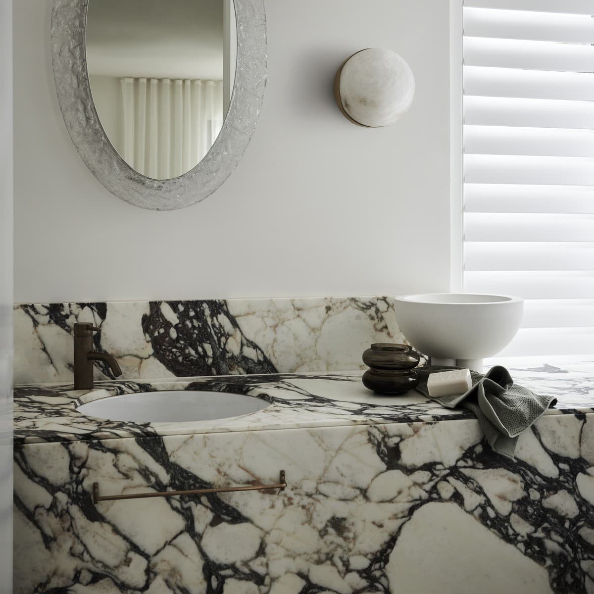 Made By Mayfair Lucent 200mm Flush Mount in Brass/Alabaster-img-3