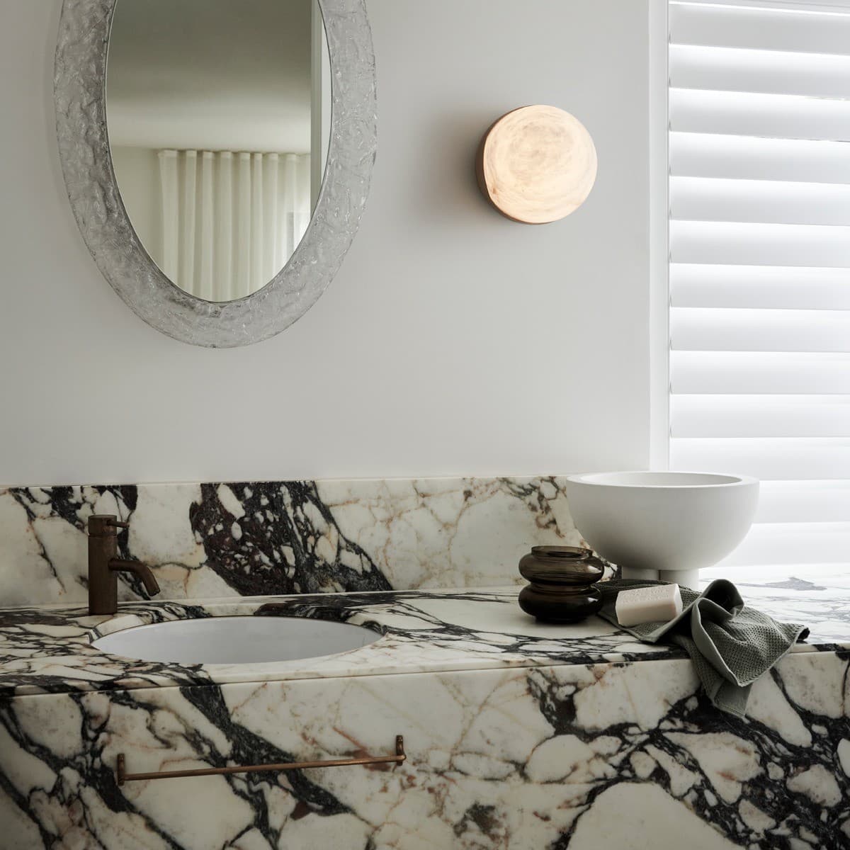 Made By Mayfair Lucent 200mm Flush Mount in Brass/Alabaster-img-4