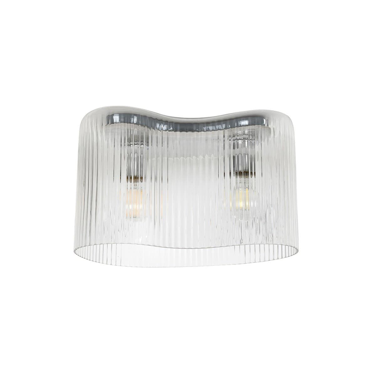 Aubrey 2 Light Flush Mount in Chrome with Clear Ribbed Glass-img-1