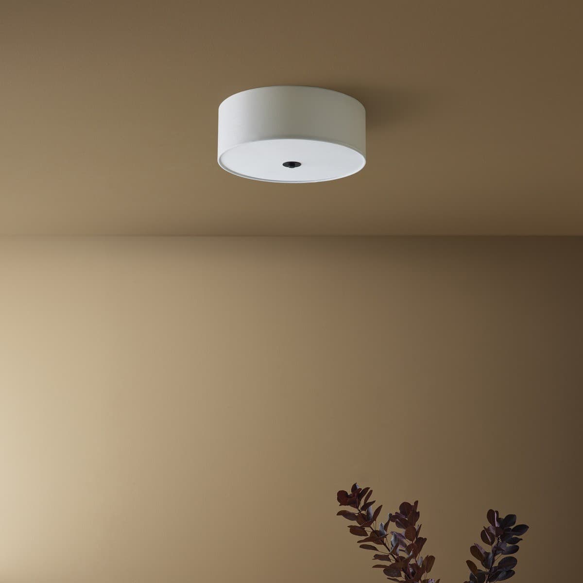 Elle 3 Light 400mm Drum Flush Mount in White-img-2