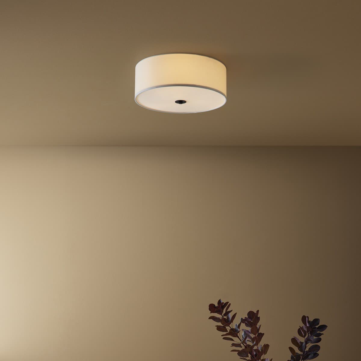 Elle 3 Light 400mm Drum Flush Mount in White-img-3