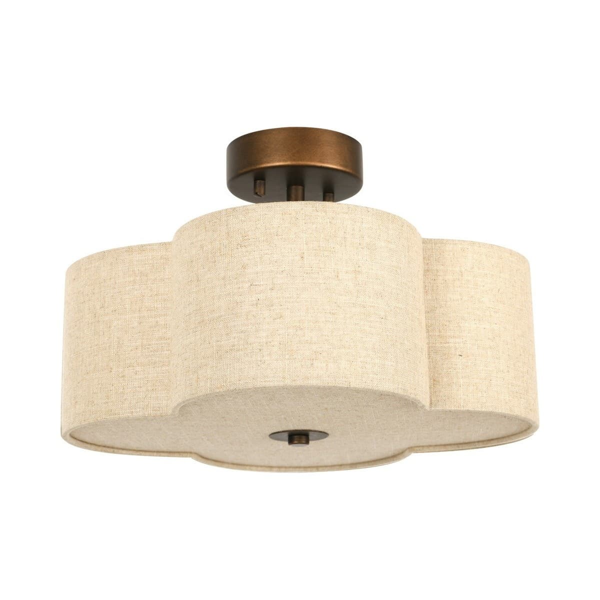 Motif 4 Light 400mm Drum Ceiling Pendant in Natural and Bronze-img-1