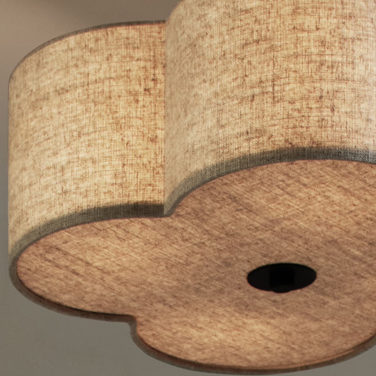 Motif 4 Light 400mm Drum Ceiling Pendant in Natural and Bronze-img-3