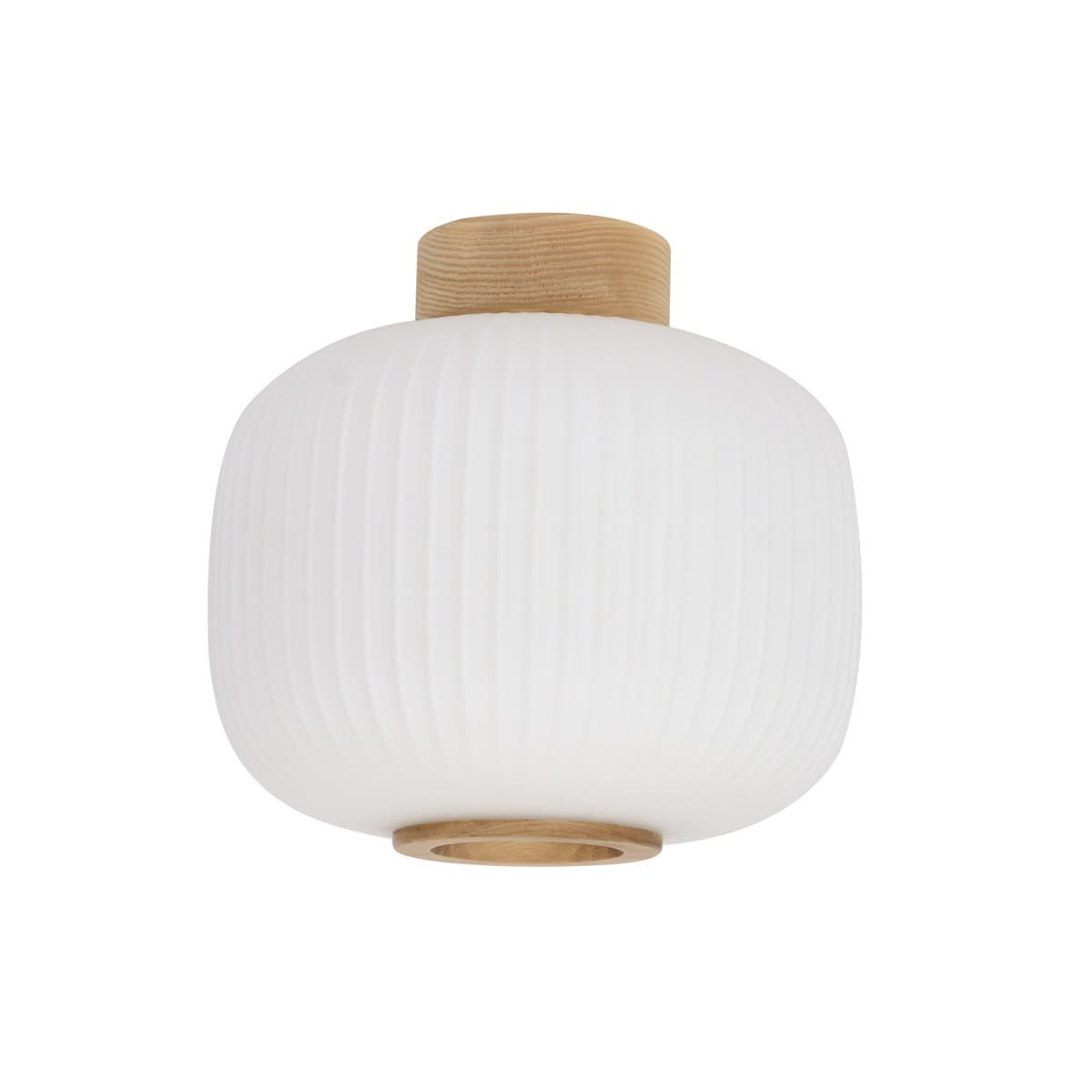 Mele 1 Light DIY Squat Batten Fix in Ash Wood with Frosted Glass Shade-img-1